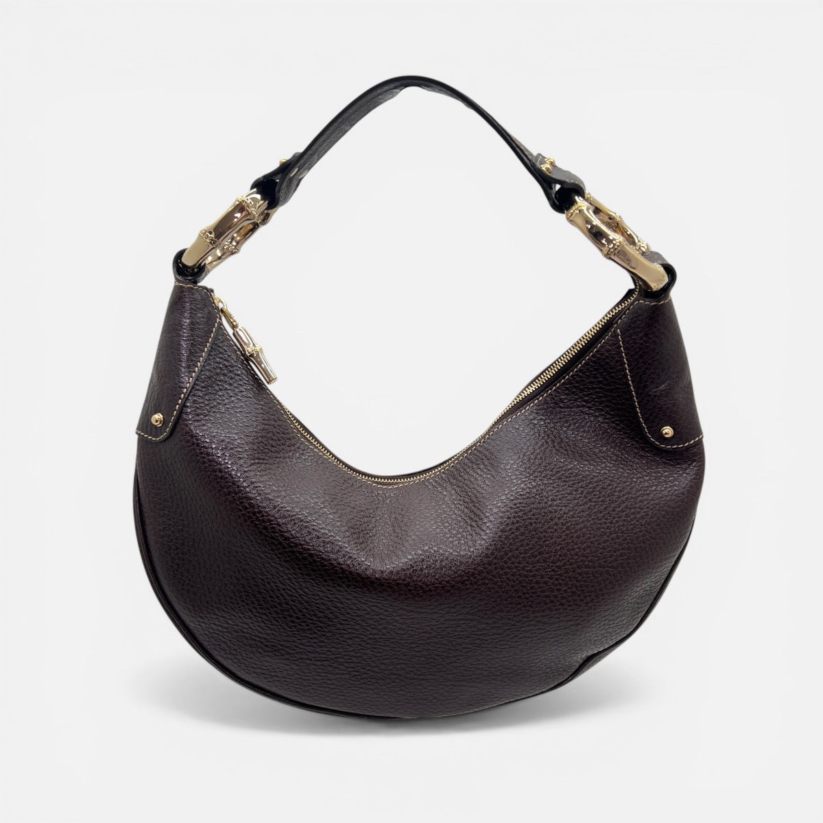 Bamboo Ring borsa hobo in pelle