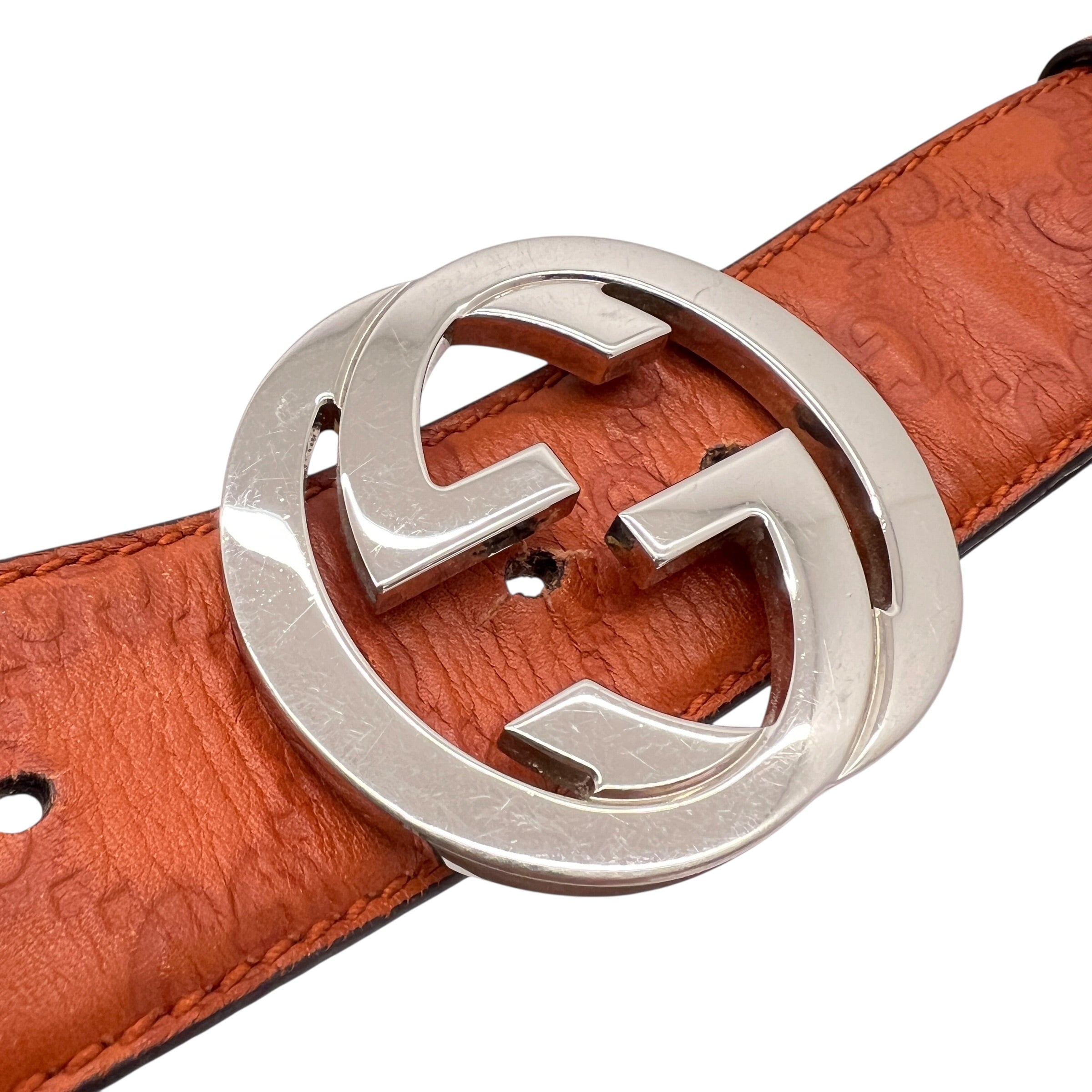 Cintura Interlocking GG in pelle taglia 90