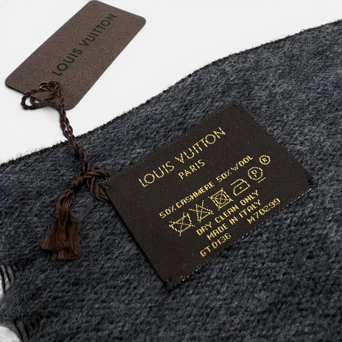 Sciarpa Cashmere e Lana Monogram Gradient nero / grigio