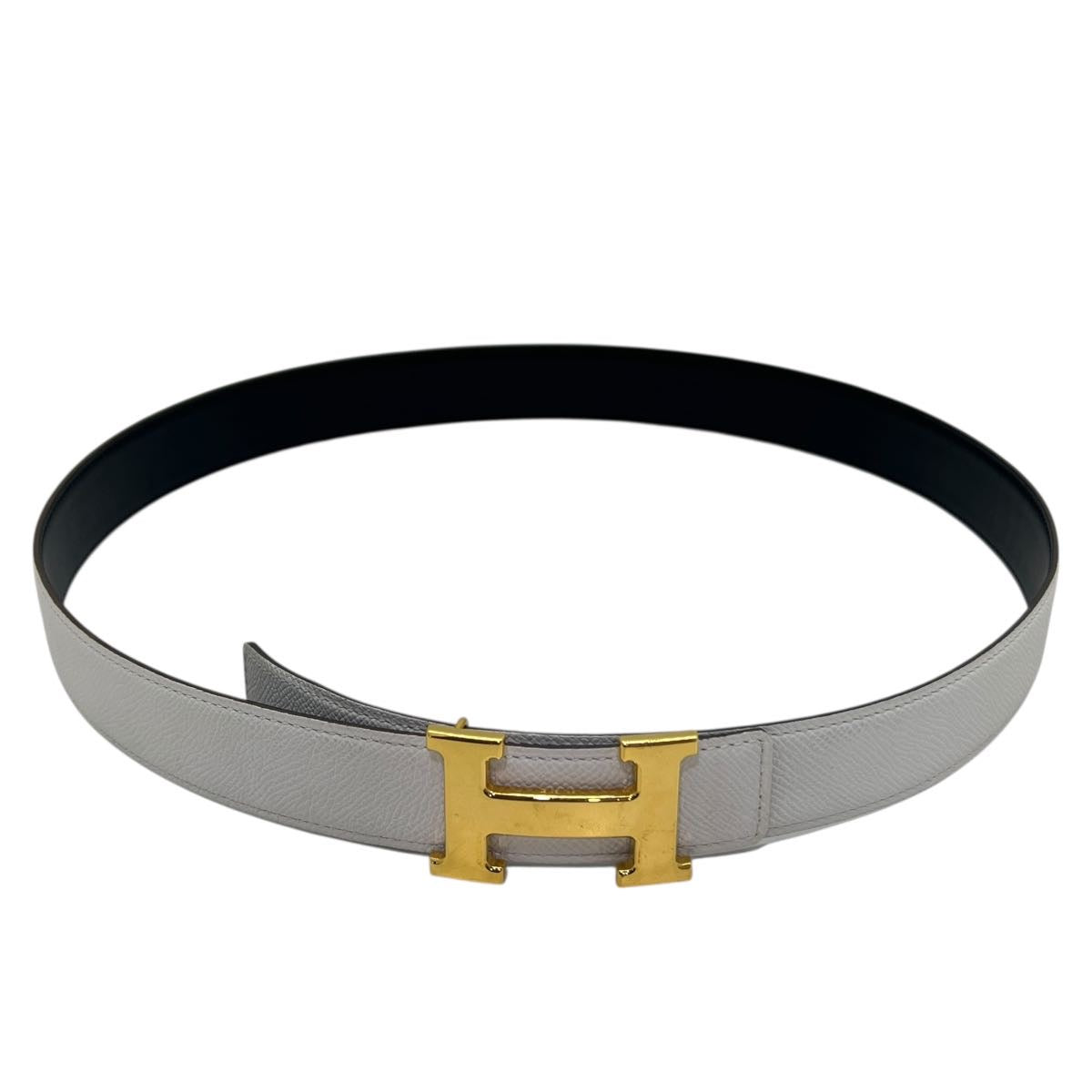 HERMÈS FIBBIA H PER CINTURA IN PELLE REVERSIBILE 32 mm TG 90