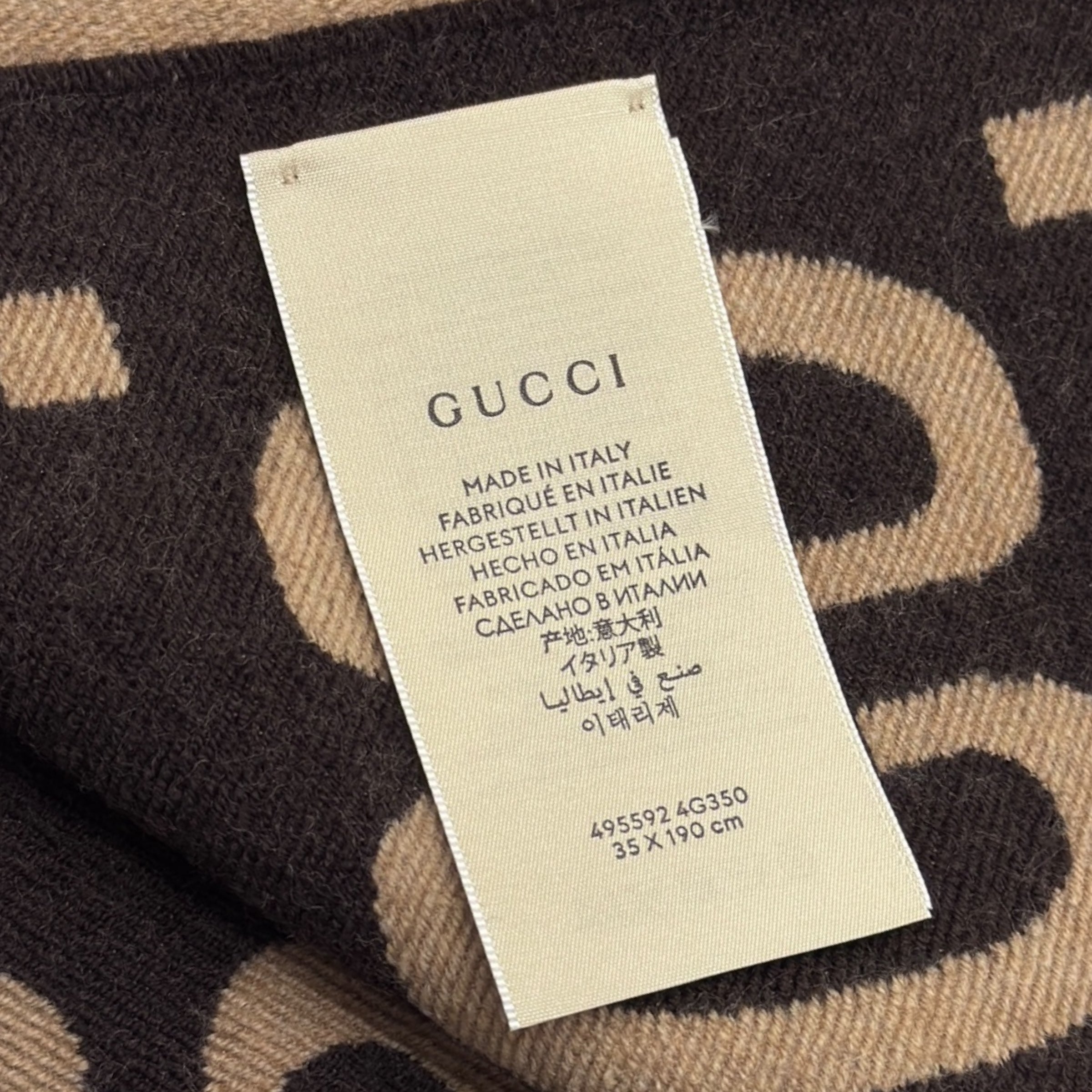 Sciarpa in lana e seta con motivo GG jacquard