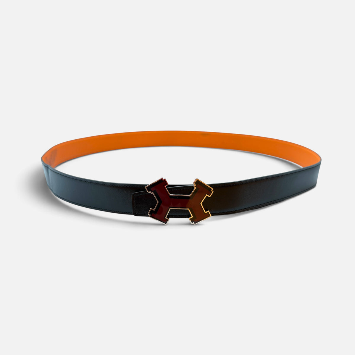 Fibbia da cintura H e pelle reversibile per cintura 32 mm