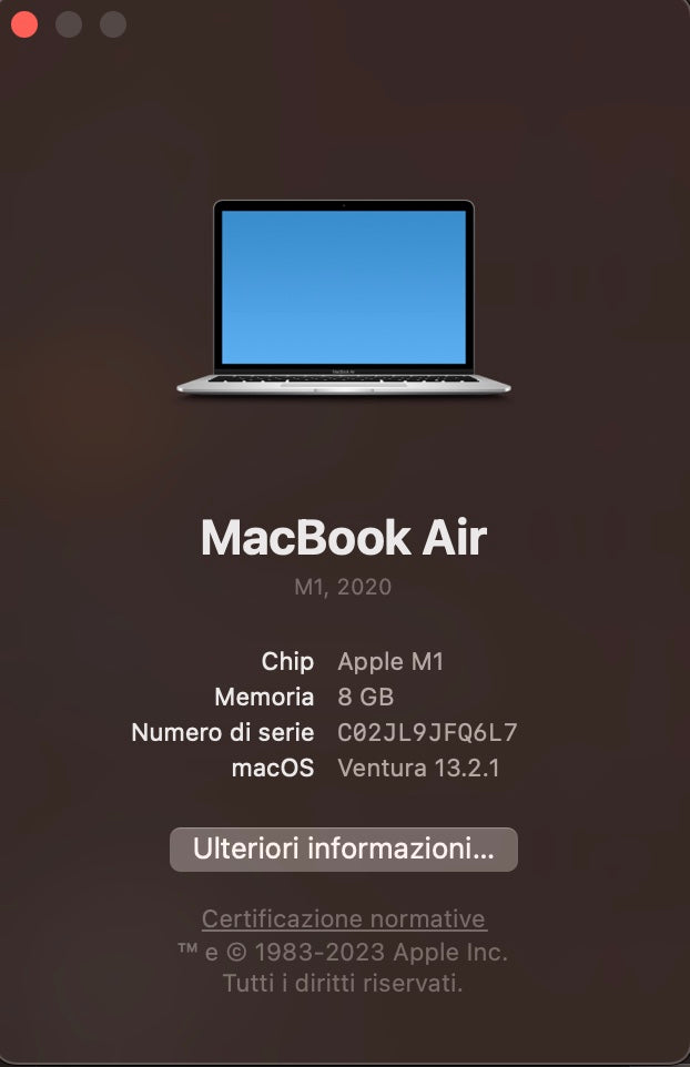 MACBOOK AIR M1 13” 256 GB