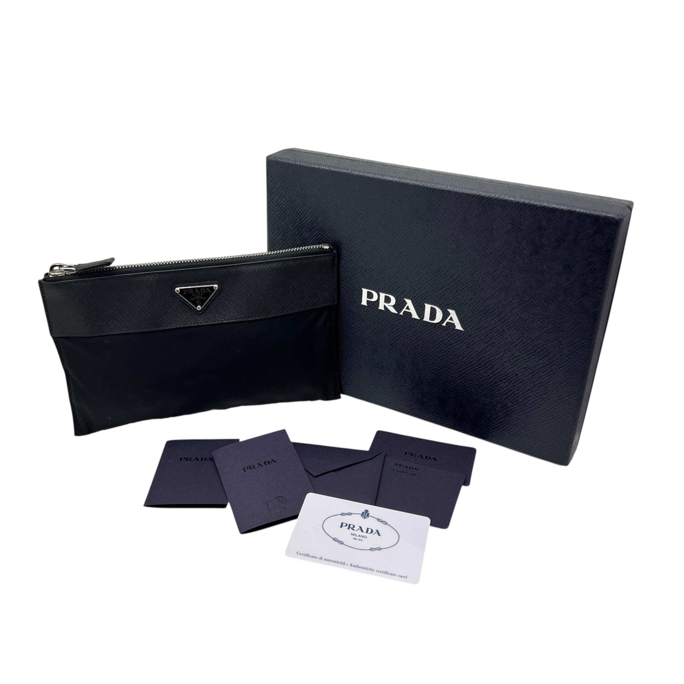 Pochette in Re-Nylon e Saffiano