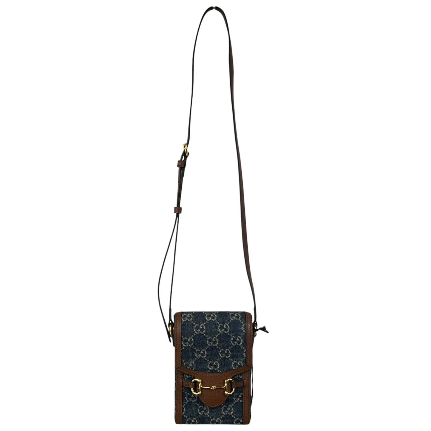 GUCCI MINI BORSA HORSEBIT 1955 VERTICAL DENIM