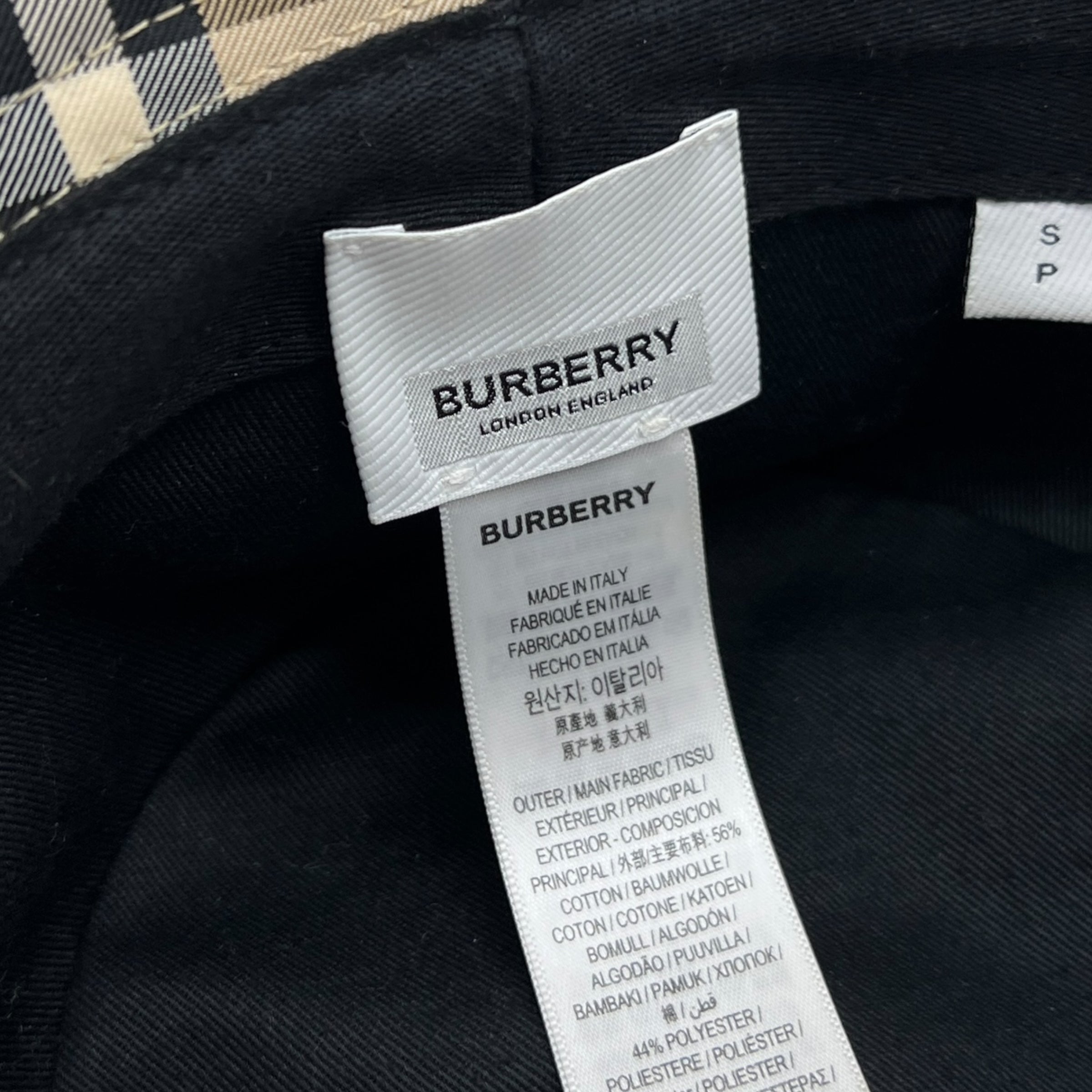 BURBERRY CAPPELLO DA PESCATORE CHECK TG S