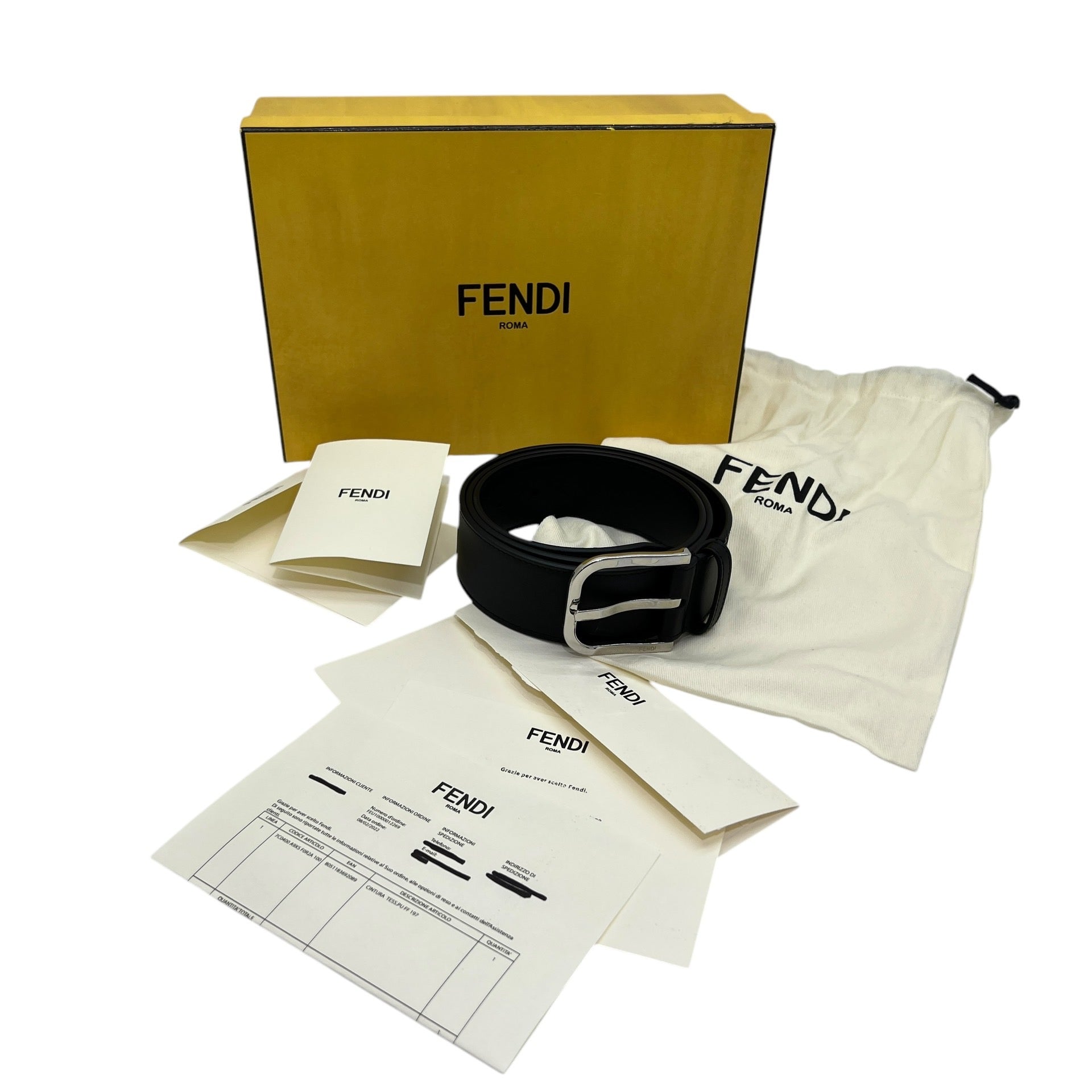 FENDI DIAGONAL CINTURA IN PELLE MIS. 100