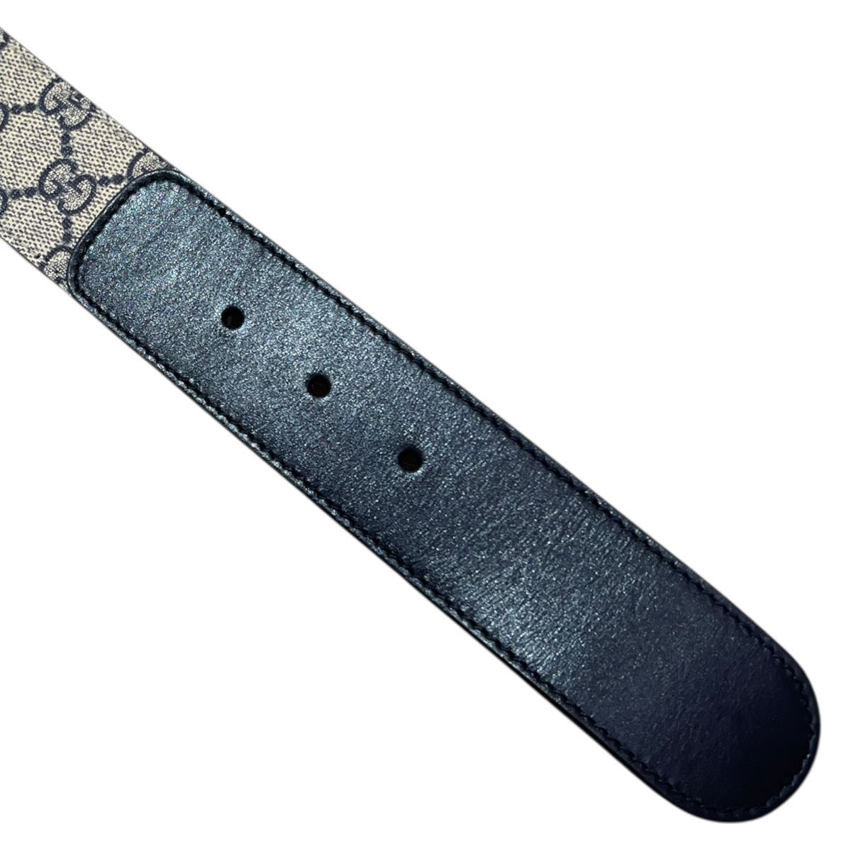 Cintura GG in pelle blu tg. 120