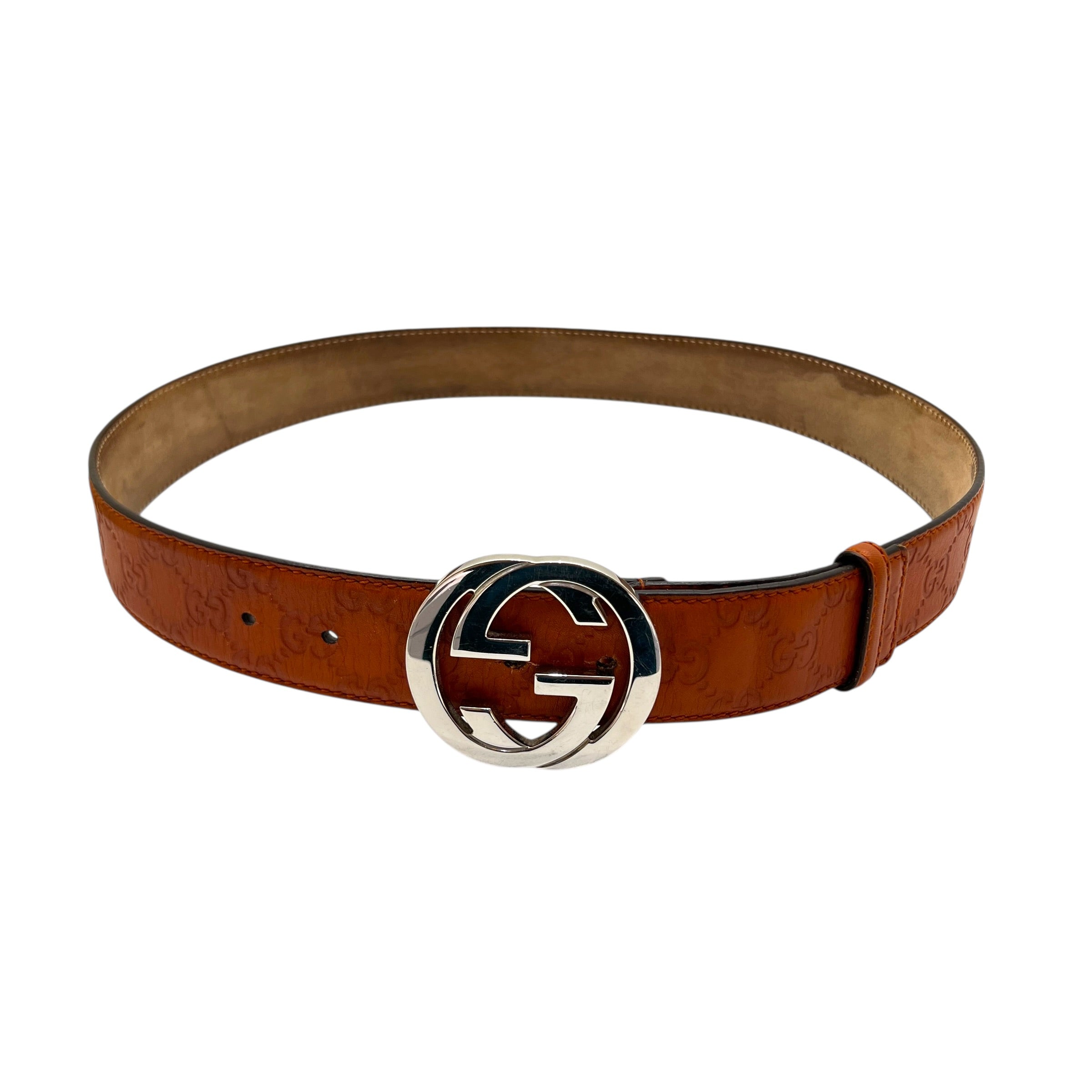 Cintura Interlocking GG in pelle taglia 90