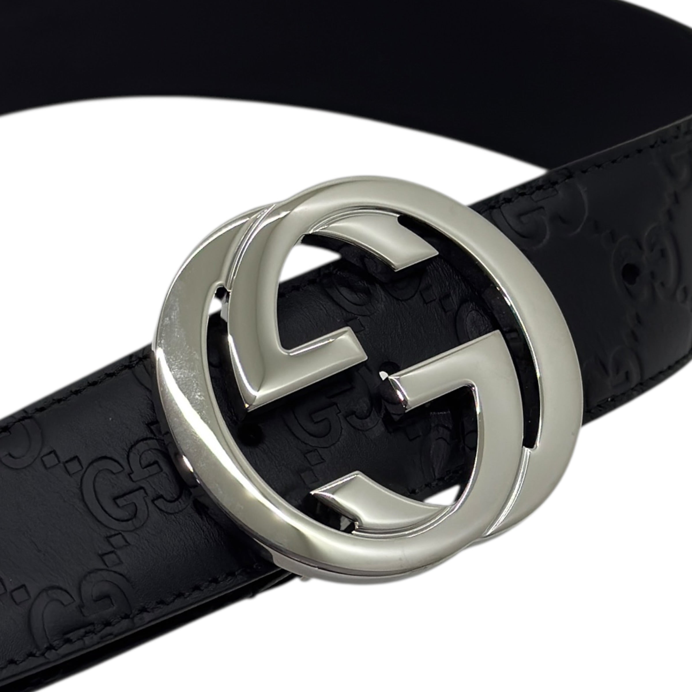 Cintura reversibile con fibbia incrocio GG taglia 80