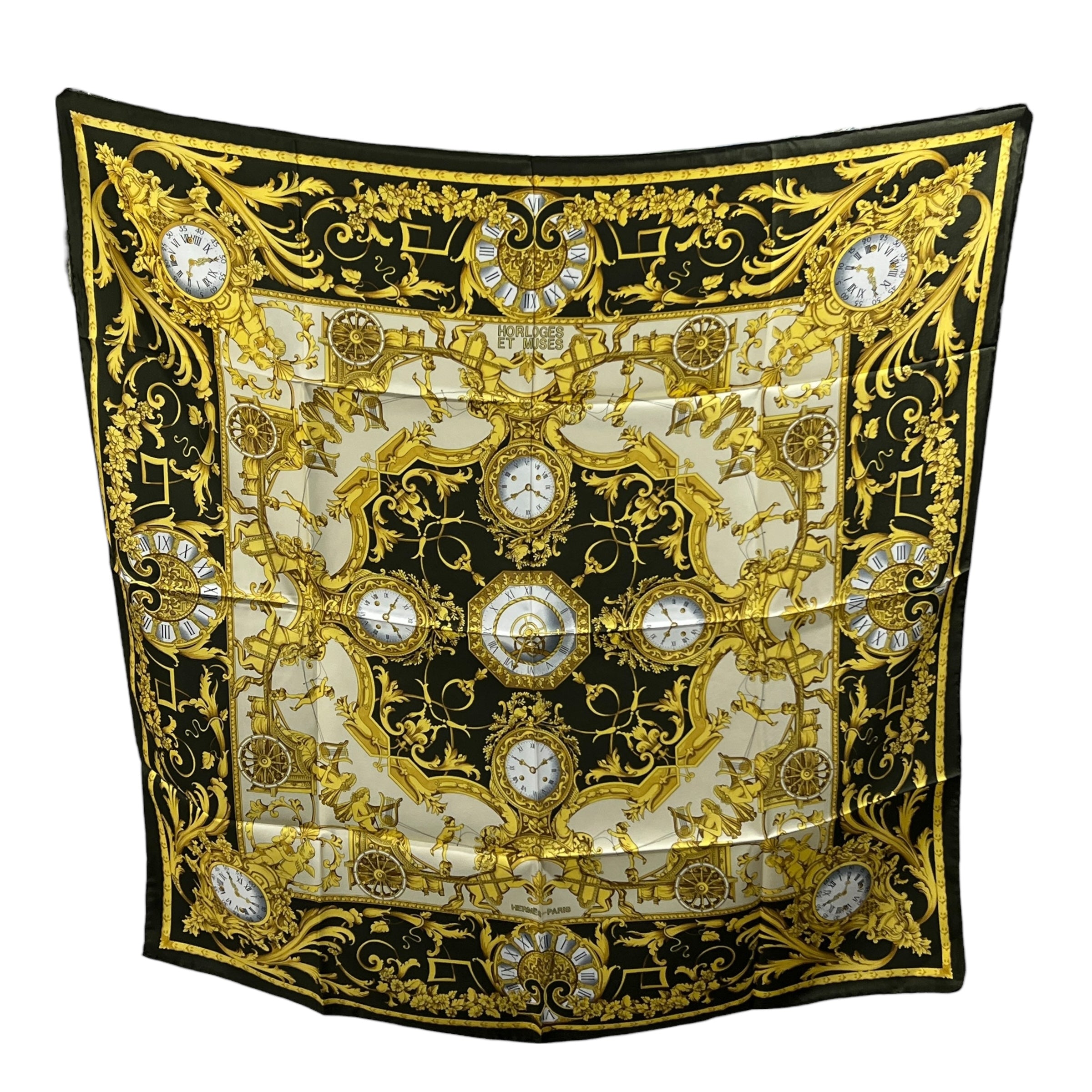 Foulard Carré 90 “Horloges Et Muses”