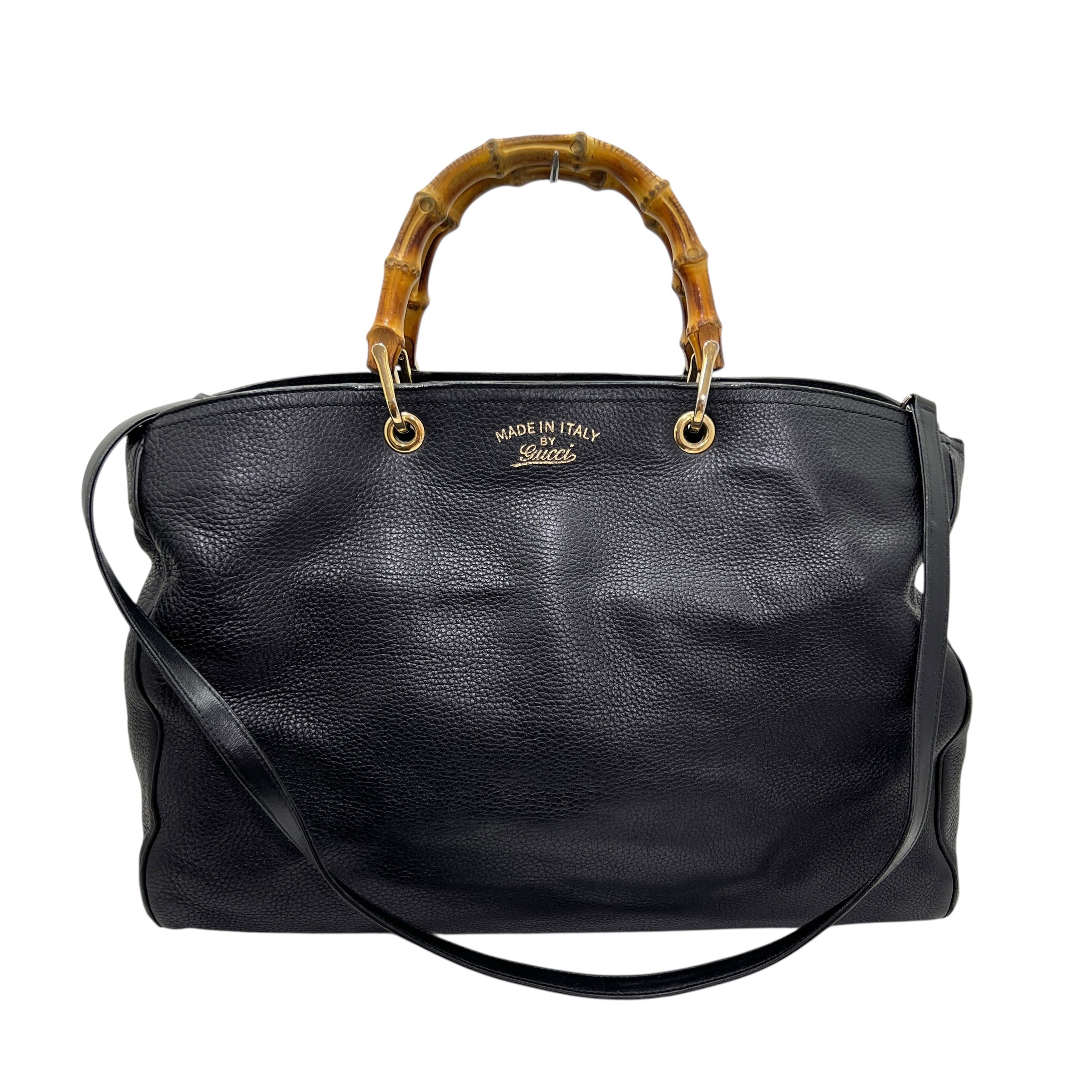 Shopper Bamboo in pelle