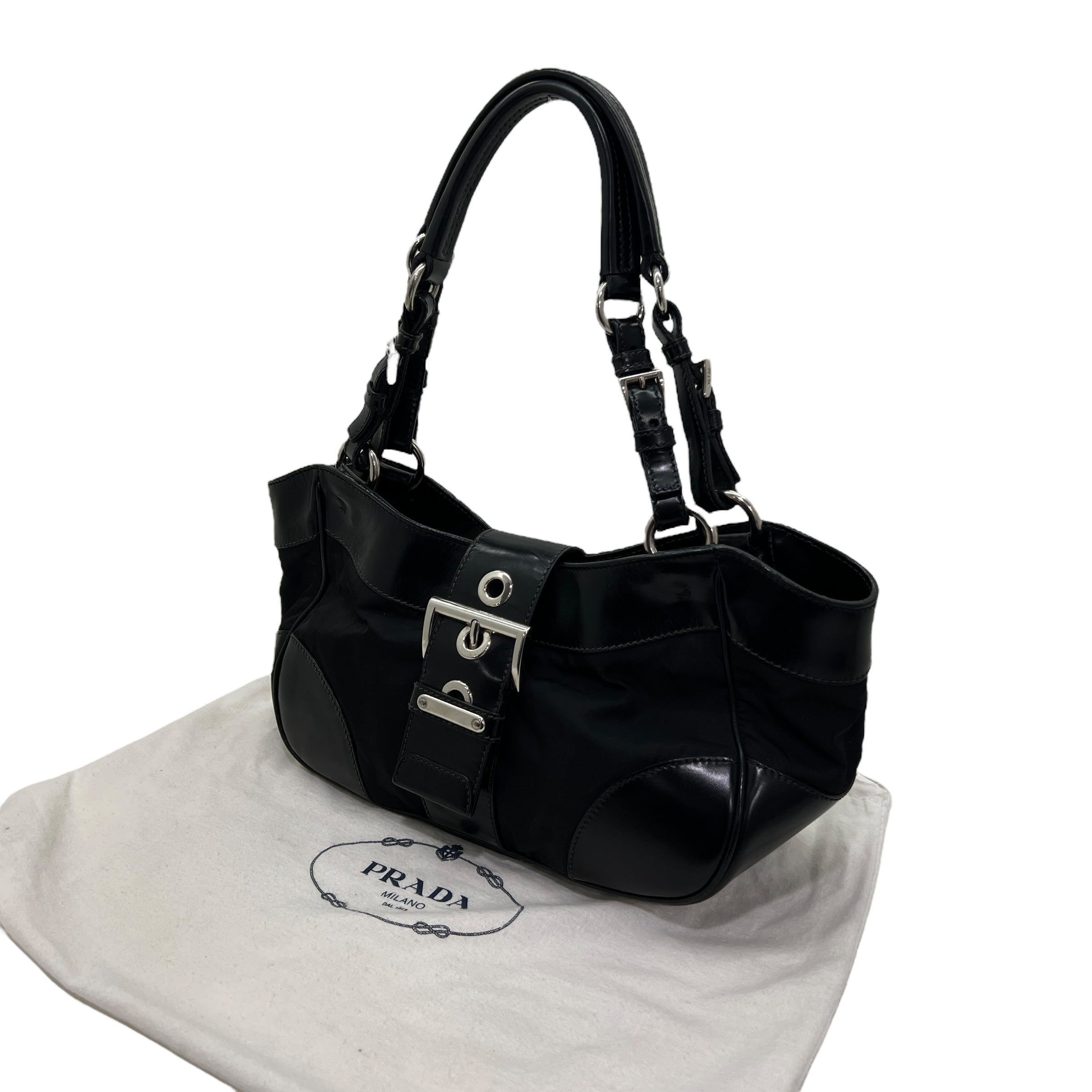 Borsa a spalla in Nylon e pelle