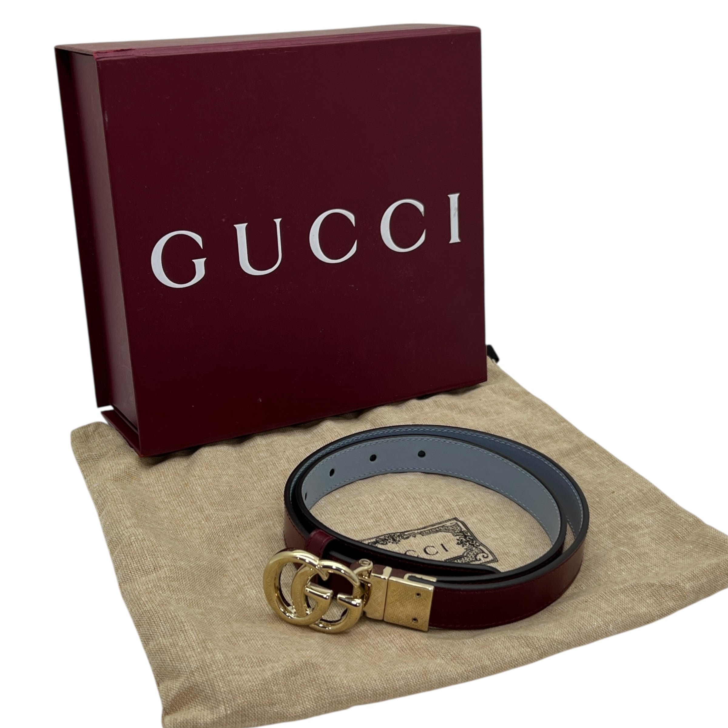 Cintura sottile reversibile GG Marmont taglia 70