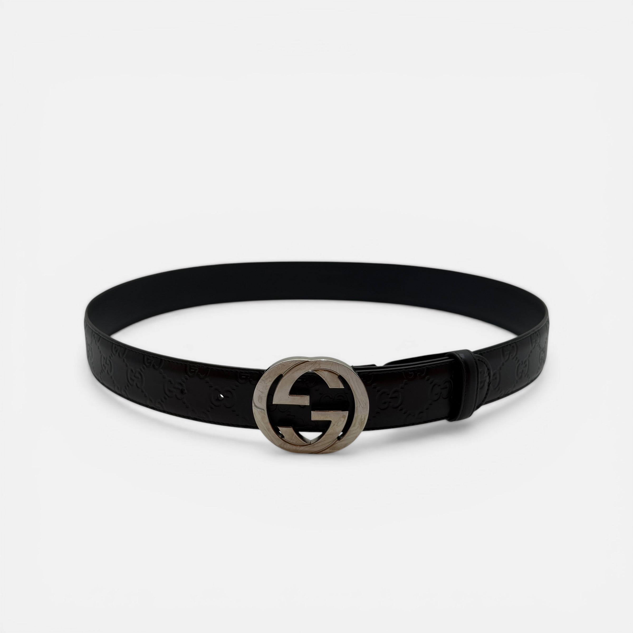 Cintura in pelle nera guccissima