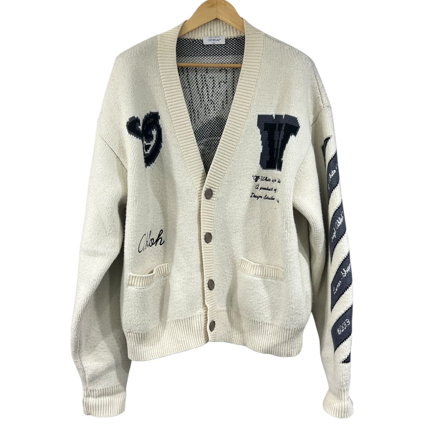 OFF-WHITE CARDIGAN IN LANA TG M (VESTE XL)