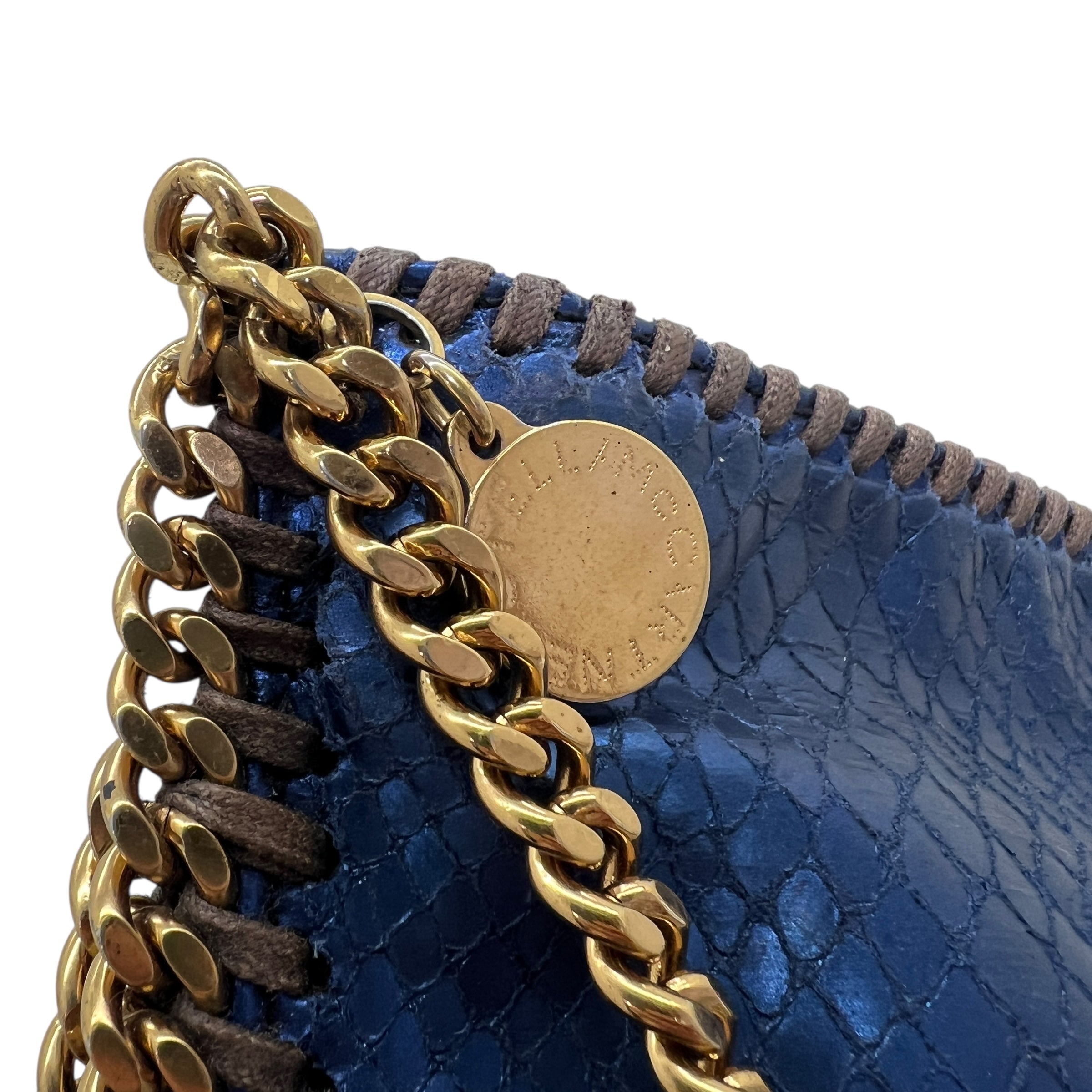 Falabella a tracolla effetto metallic snake