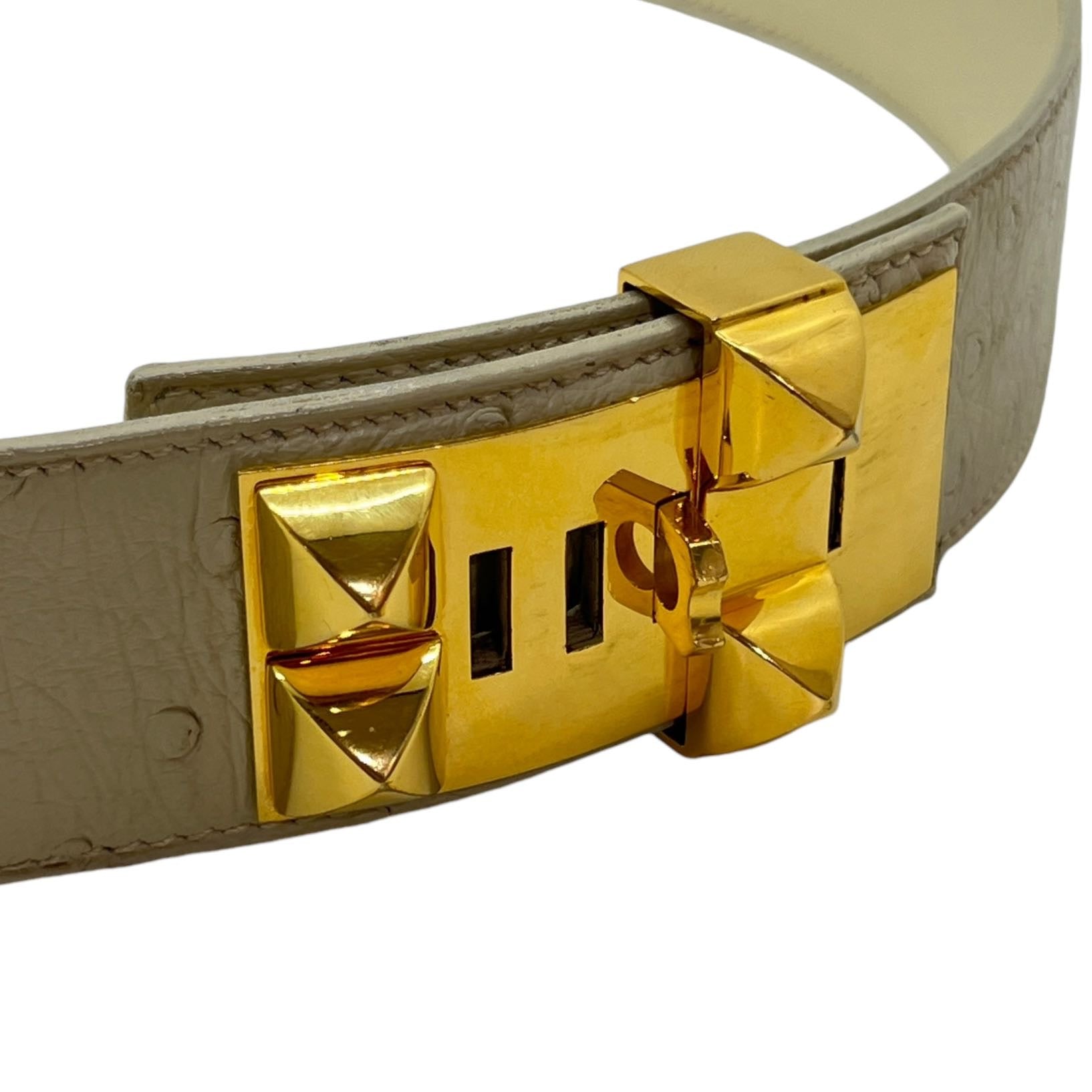 HERMÈS COLLIER DE CHIEN OSTRICH BELT SIZE 75