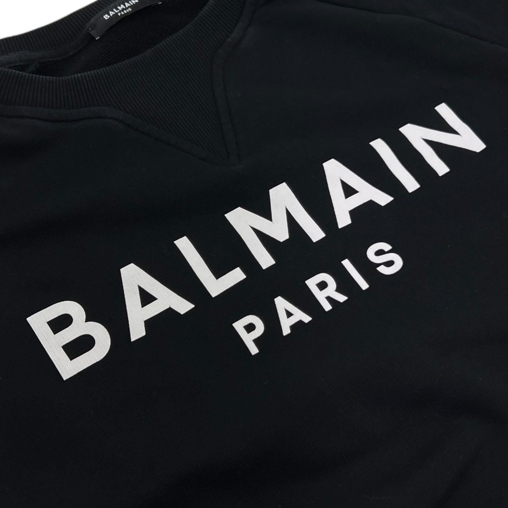 BALMAIN FELPA CON STAMPA BALMAIN PARIS TG L