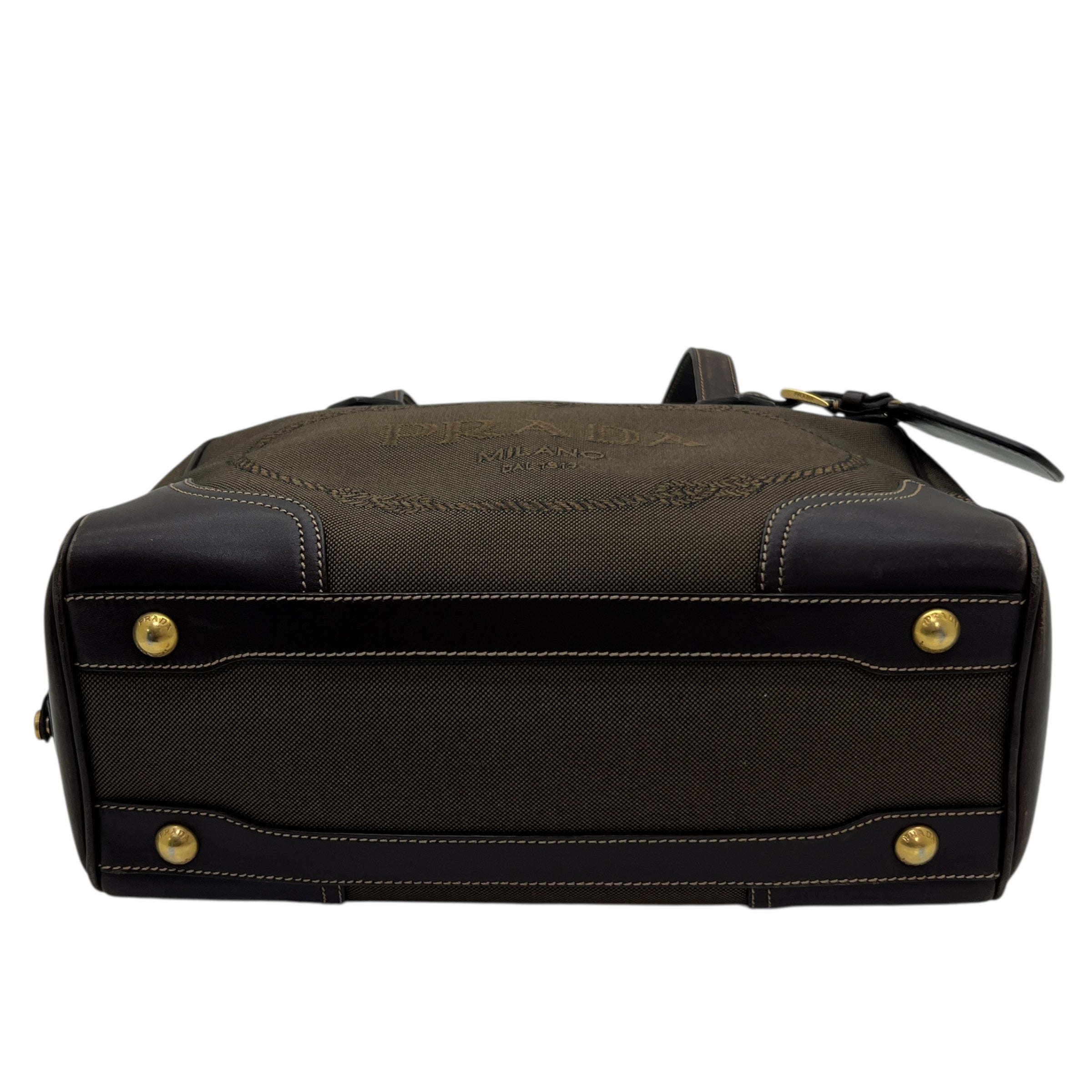 Borsa a spalla in tessuto e pelle
