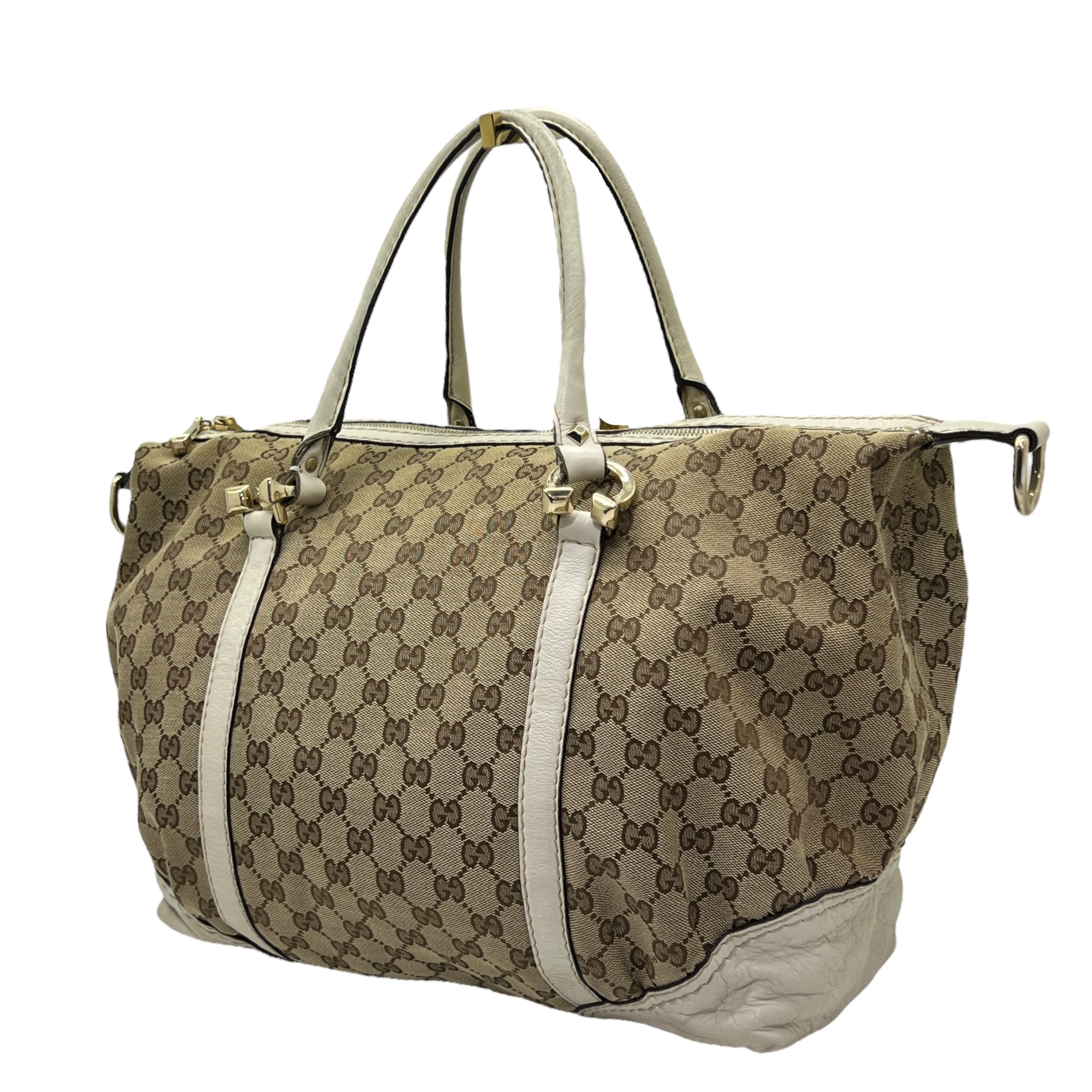 GUCCI BORSA A MANO IN TELA GG E PELLE