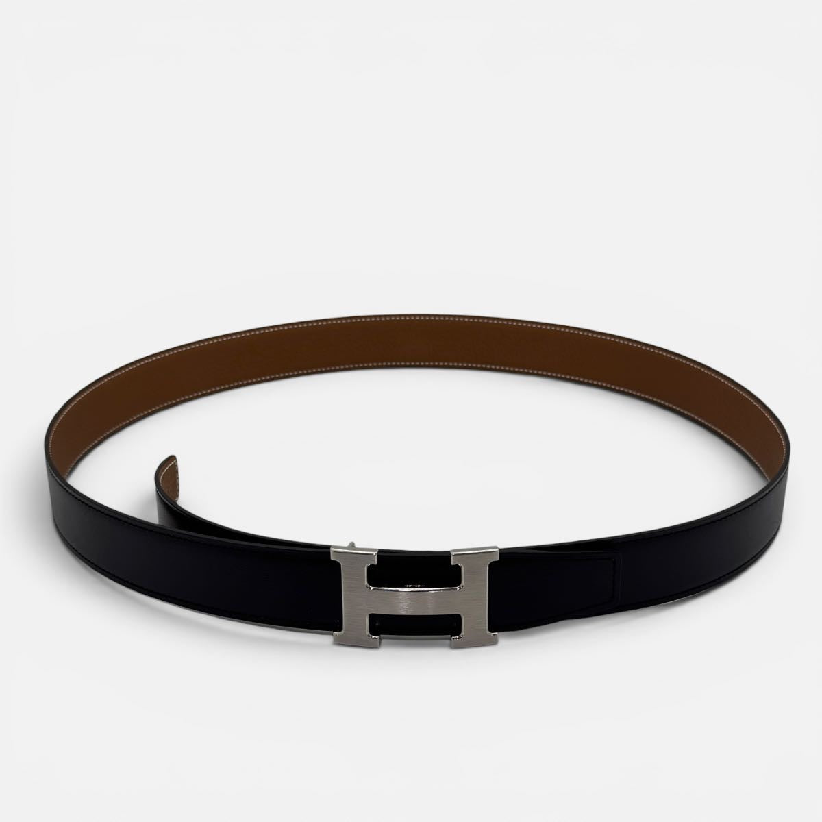 Fibbia da cintura H & Pelle reversibile per cintura 32 mm taglia 105
