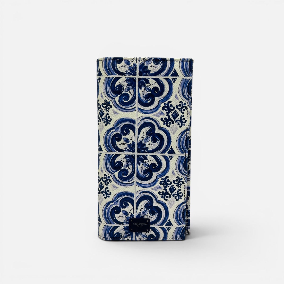 Portafoglio verticale in pelle stampa Maiolica