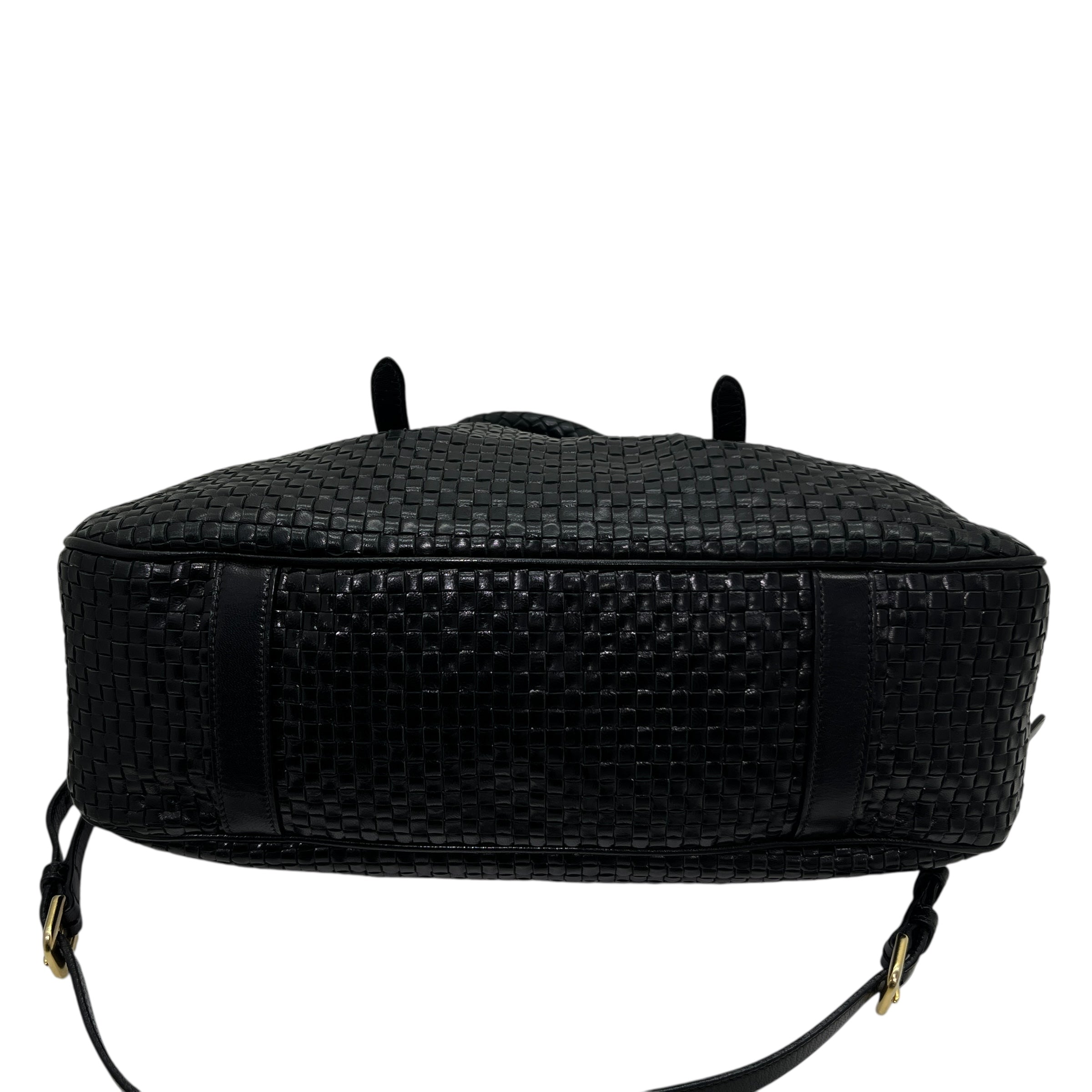 Borsa in pelle intrecciata