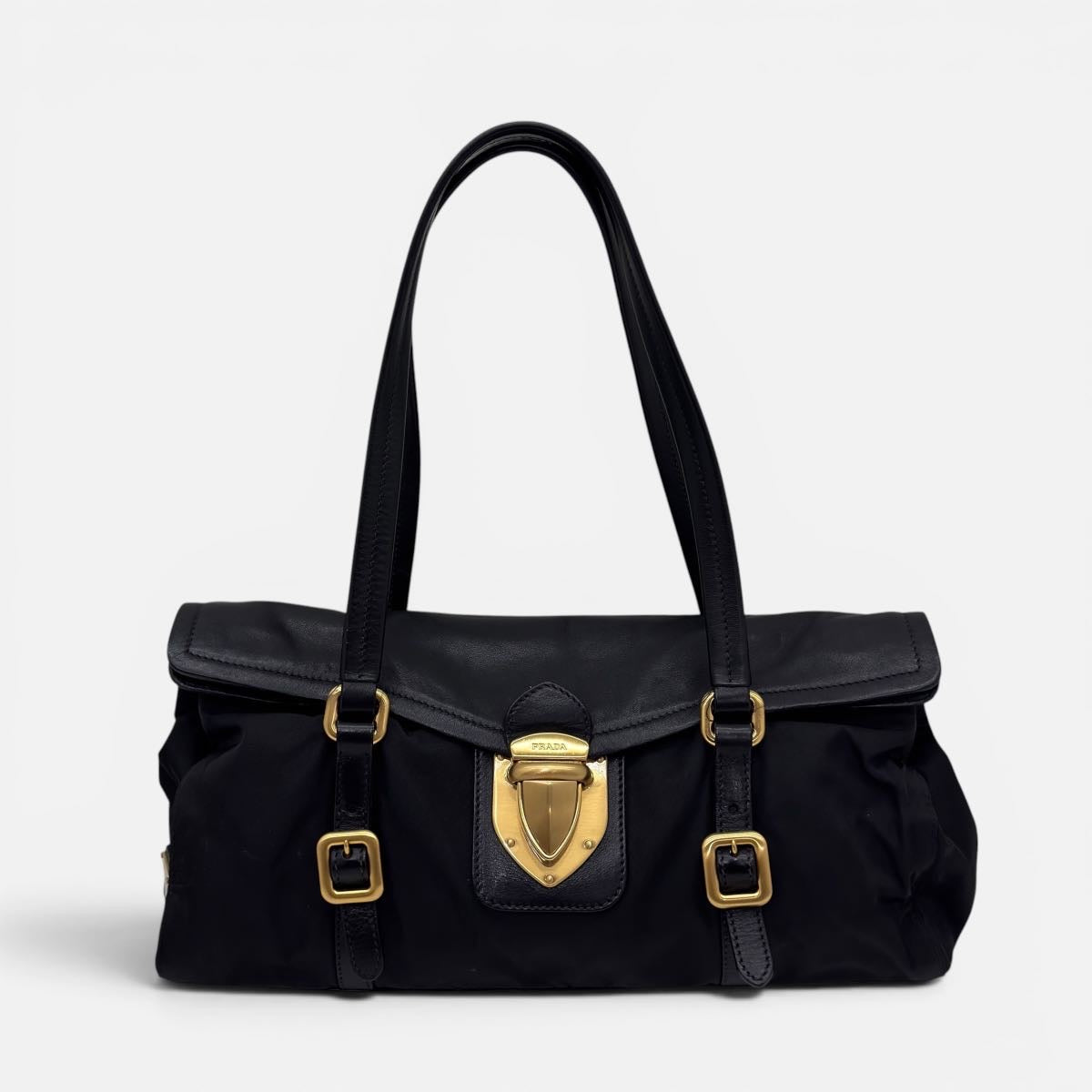 Borsa vintage in nylon e pelle