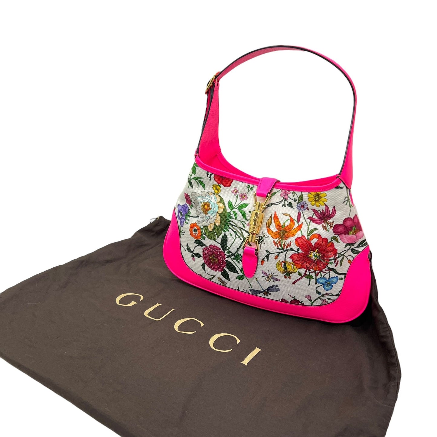 GUCCI JACKIE 1961 FLORA FLUO MEDIUM SIZE