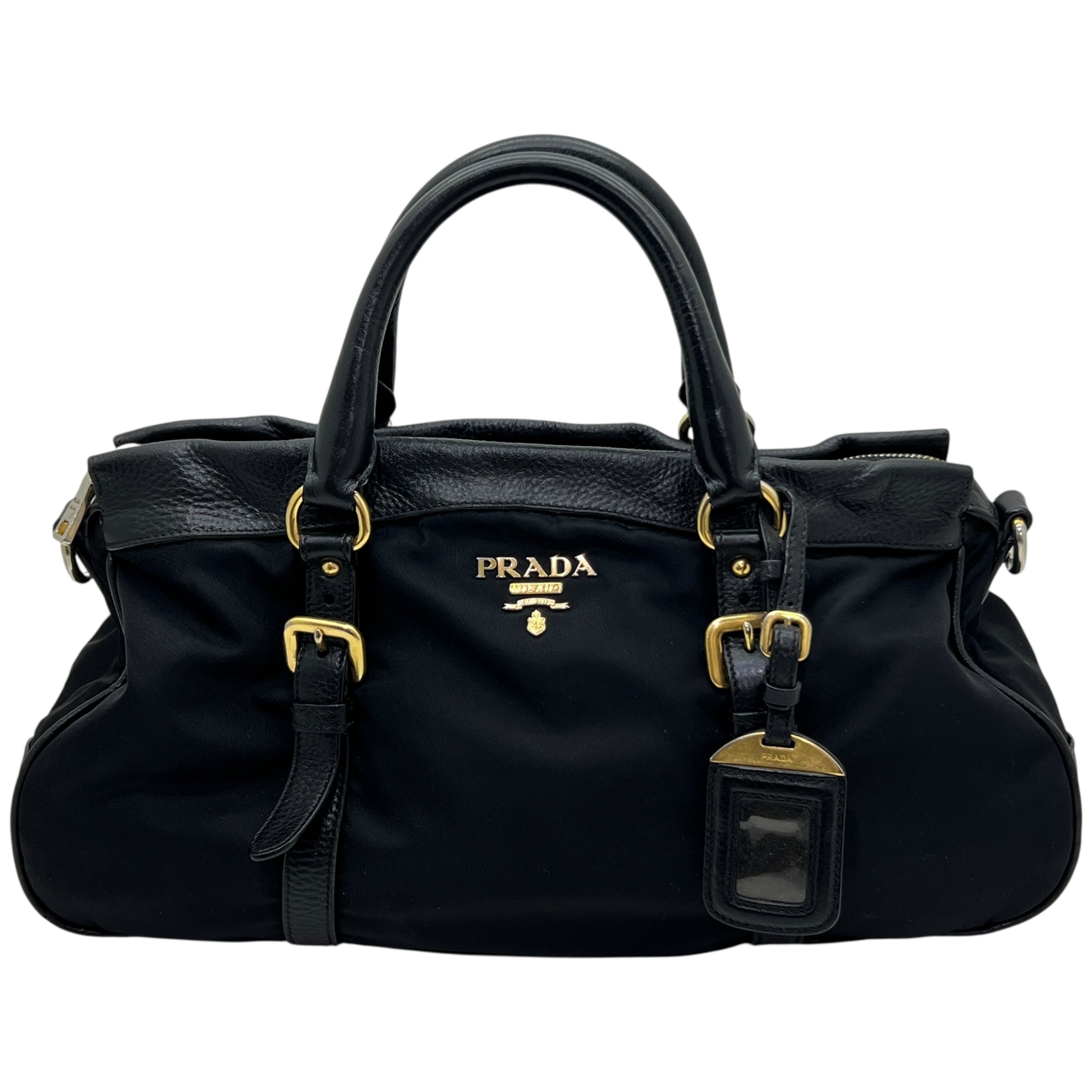 PRADA BORSA A MANO IN NYLON E PELLE