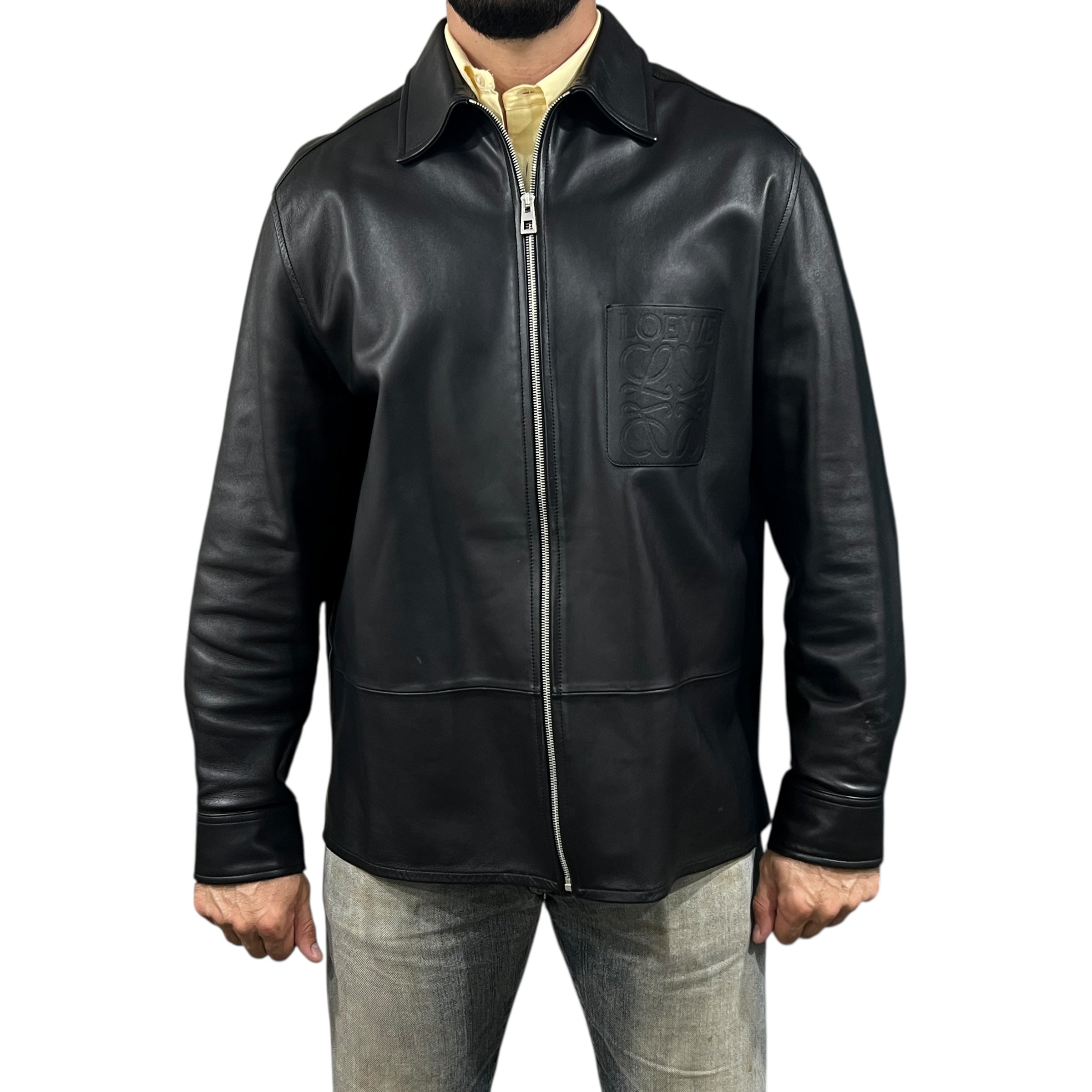 Giacca-camicia in nappa di agnello taglia 50