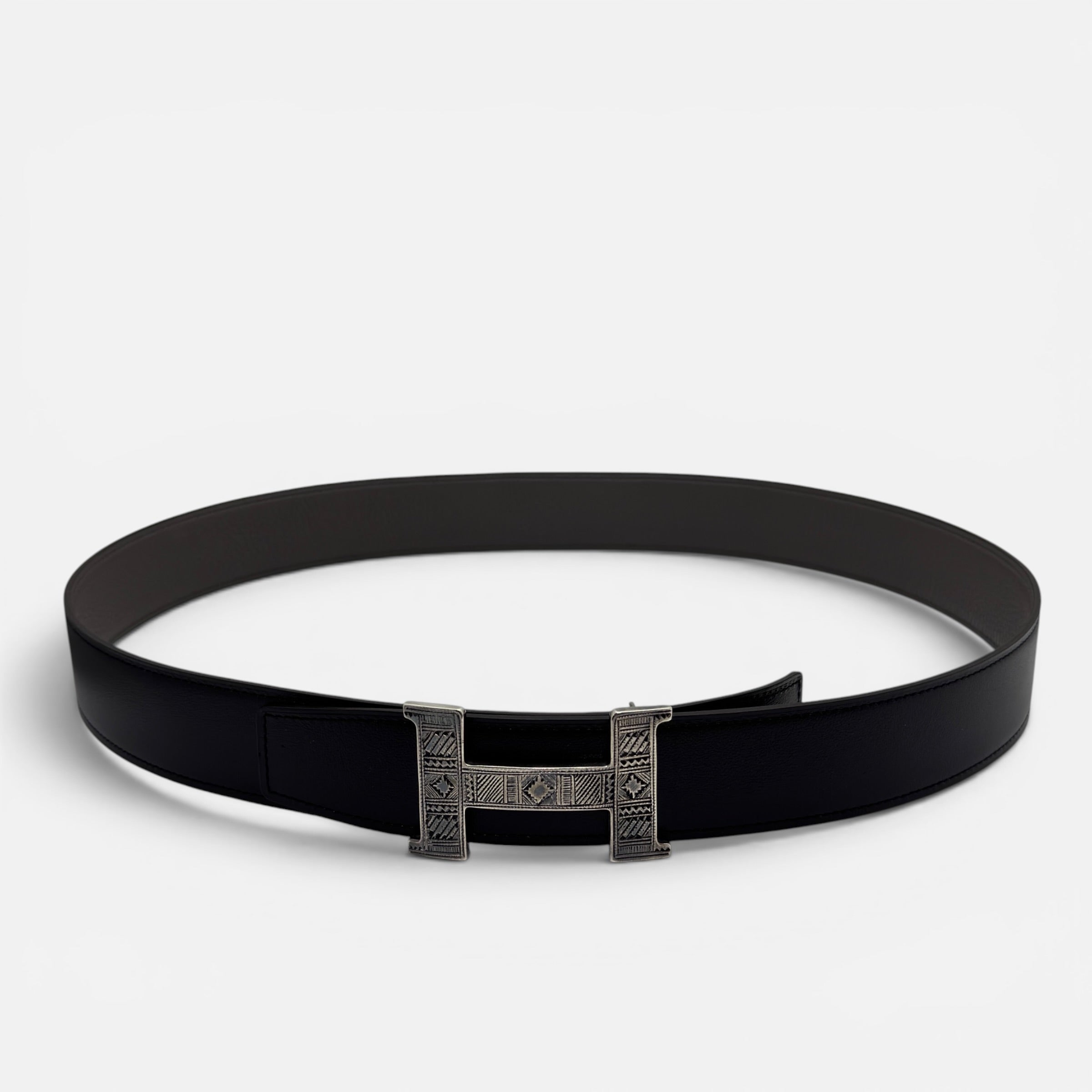 Fibbia da cintura H Touareg & Pelle reversibile per cintura 38 mm taglia 95