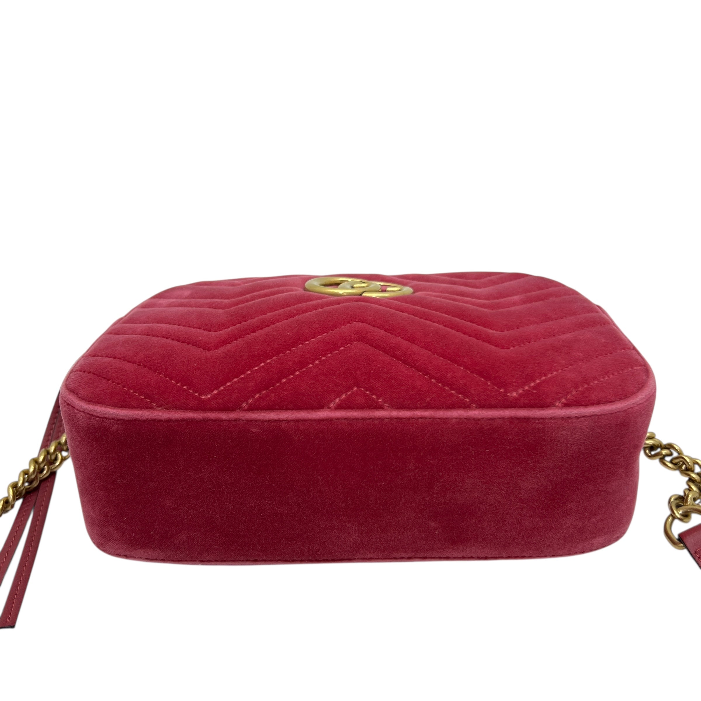 Camera bag GG Marmont in velluto misura piccola