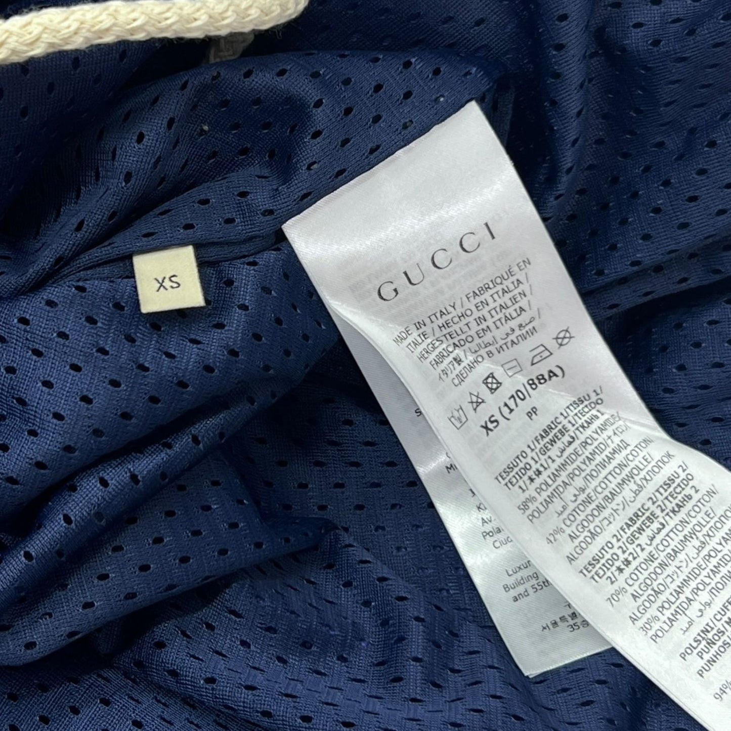 GUCCI GIACCA IN NYLON E COTONE CON PATCH TG XS (VESTE L)