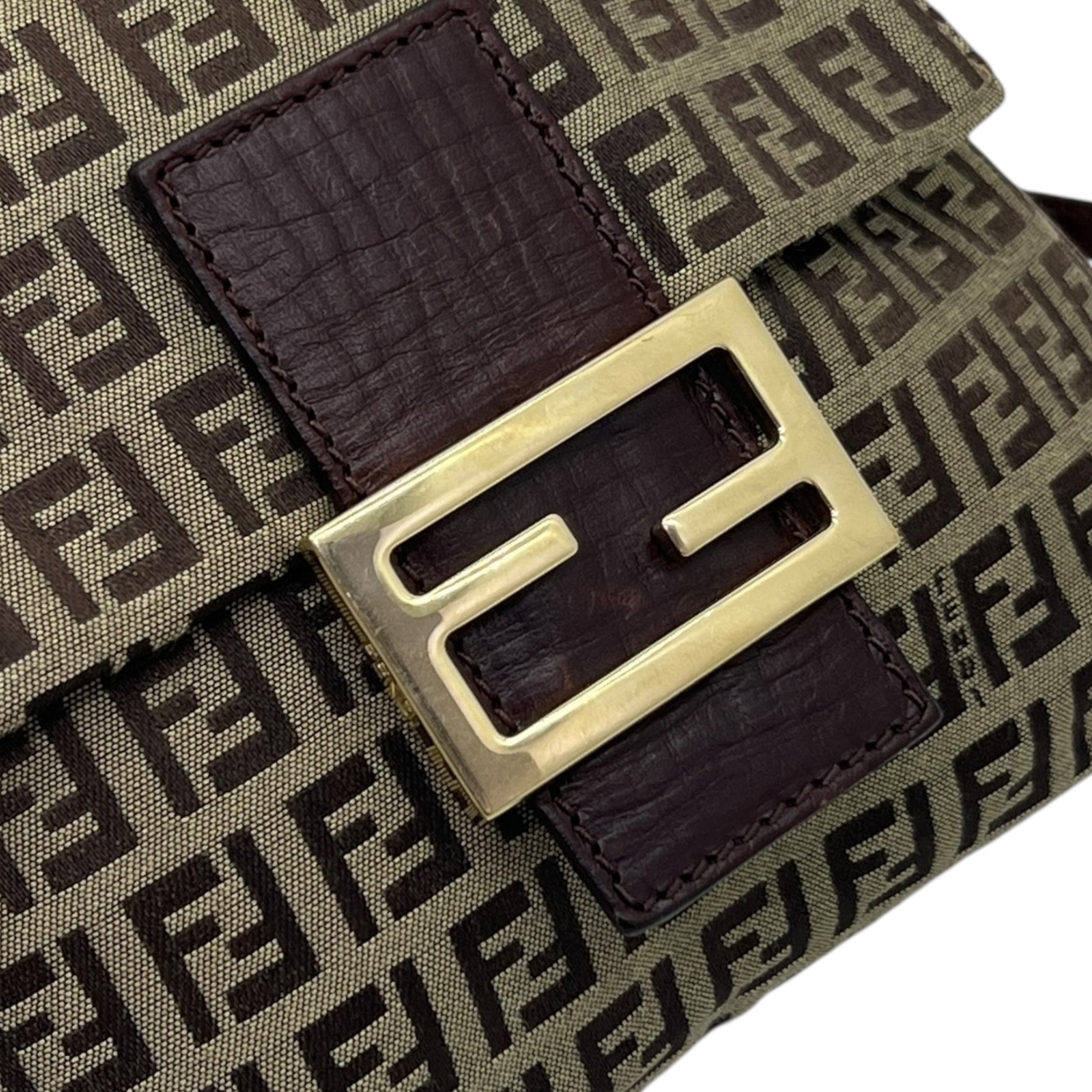 Baguette Messenger in tela FF e pelle