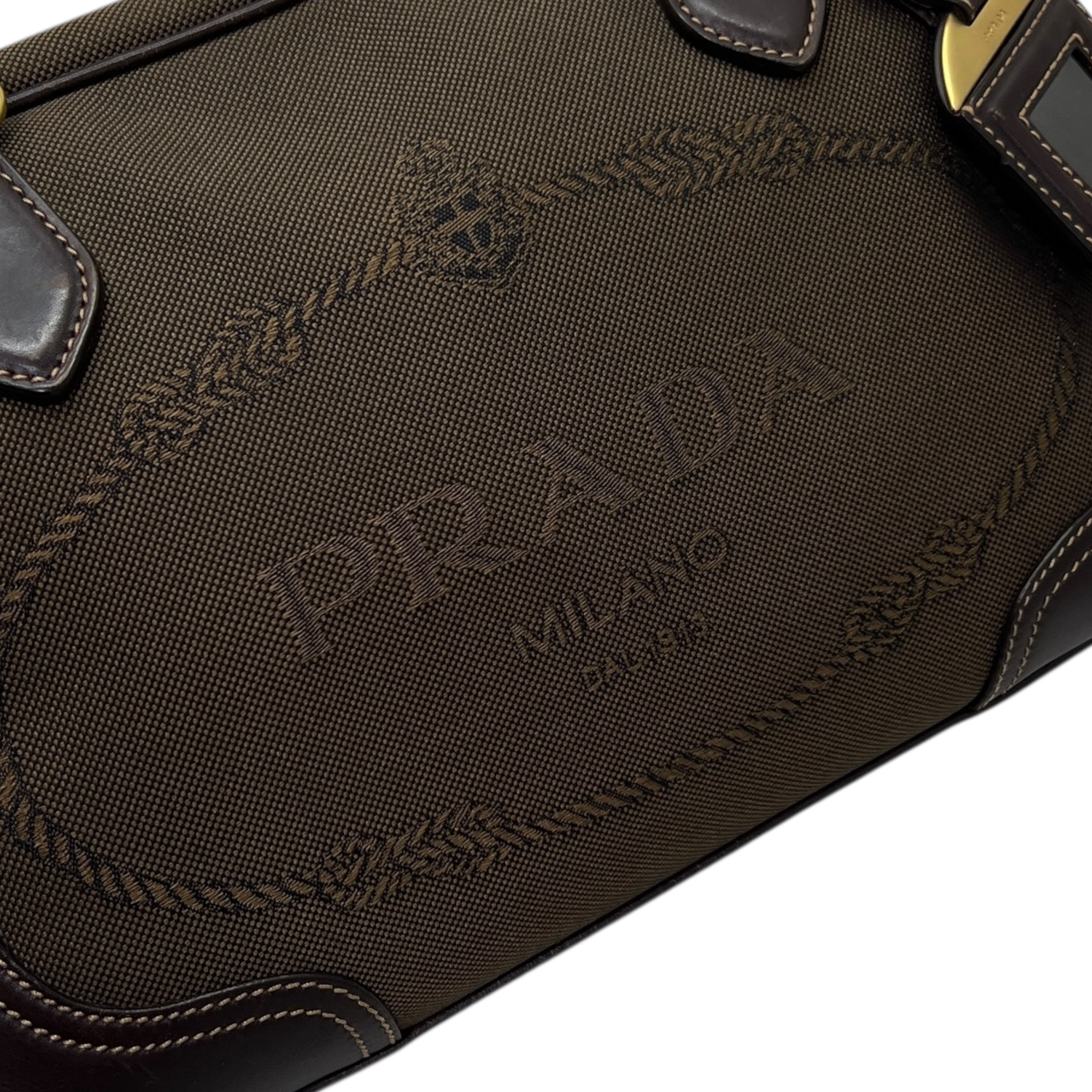 Borsa a spalla in tessuto e pelle