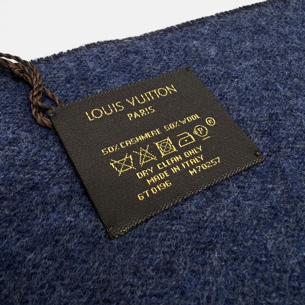 Sciarpa Cashmere e Lana Monogram Gradient Blu Marine