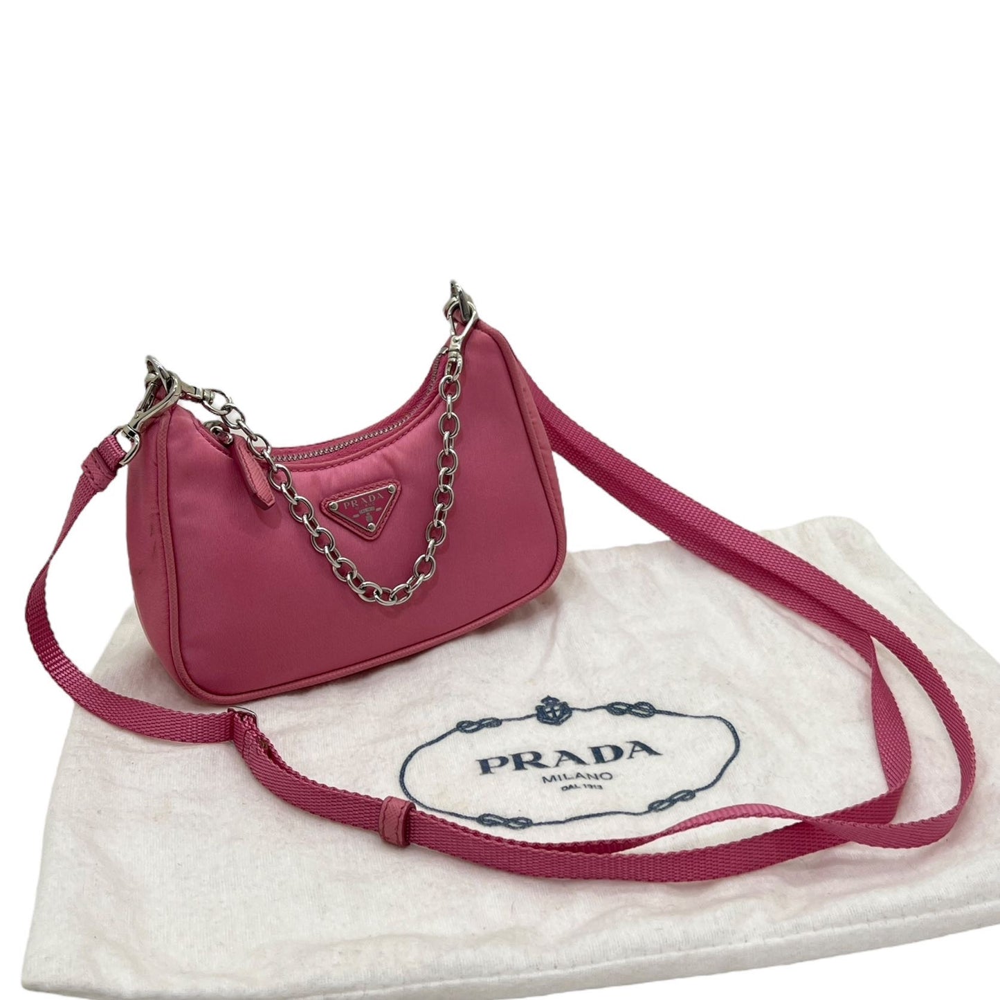 PRADA RE-EDITION MINI BORSA IN RE-NYLON ROSA