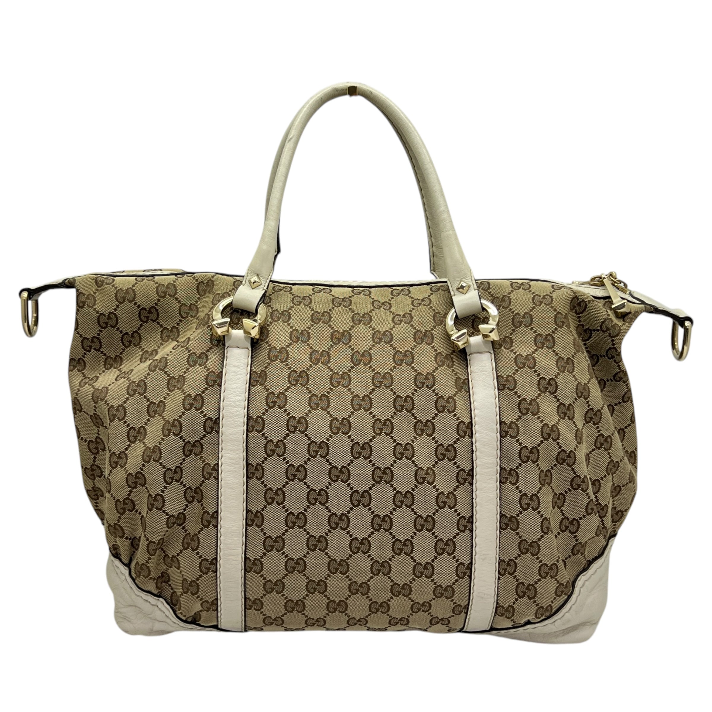 GUCCI BORSA A MANO IN TELA GG E PELLE