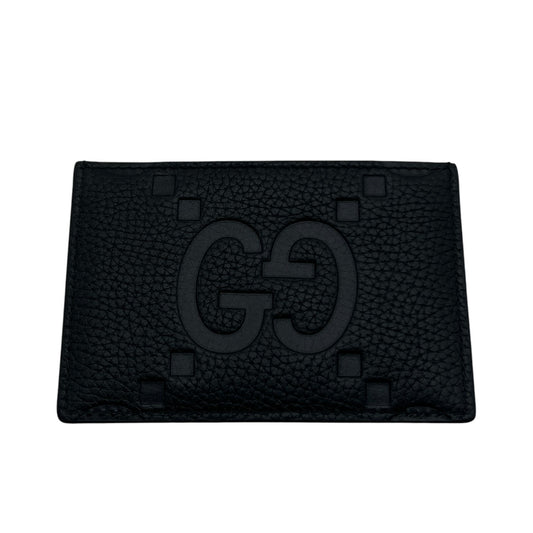 GUCCI PORTACARTE CON MAXI GG IN PELLE NERA