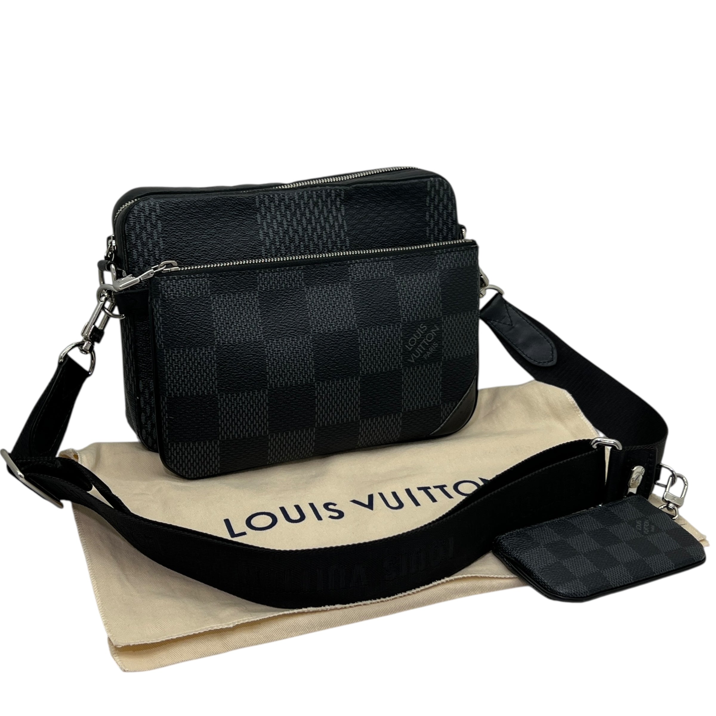 Borsa messenger Trio Damier Graphite Giant 3D