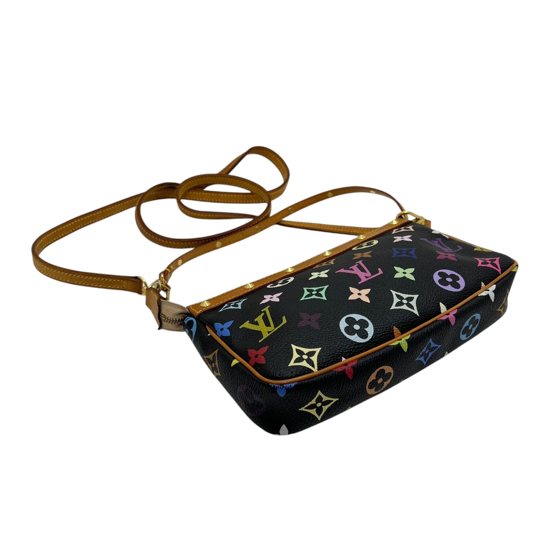 LOUIS VUITTON POCHETTE ACCESSOIRE MURAKAMI NERA CON TRACOLLA