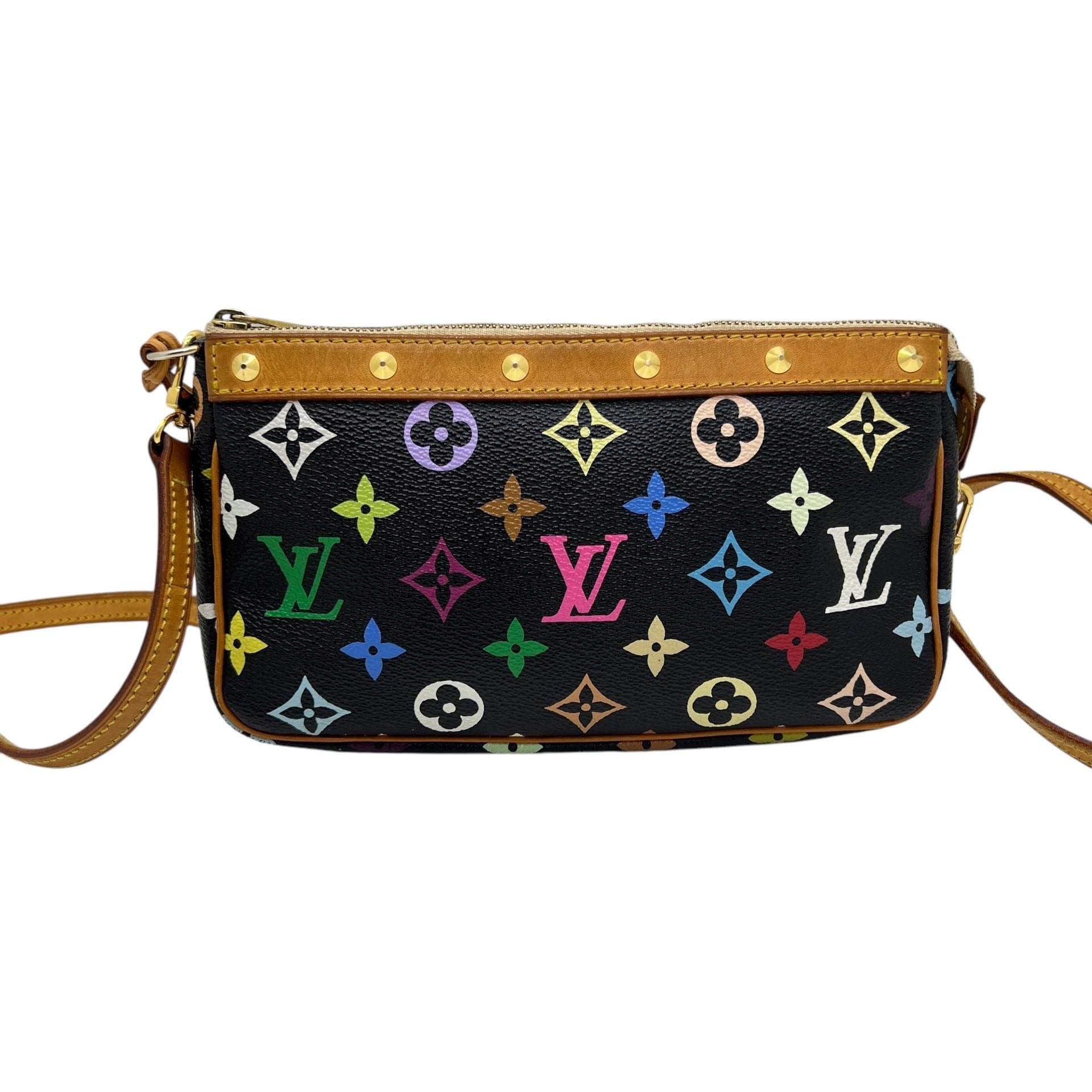 LOUIS VUITTON POCHETTE ACCESSOIRE MURAKAMI NERA CON TRACOLLA