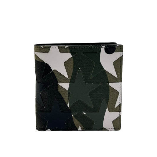 VALENTINO GARAVANI CAMOUFLAGE FABRIC AND LEATHER WALLET