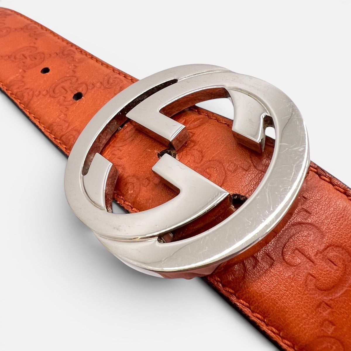 Cintura Interlocking GG in pelle taglia 90