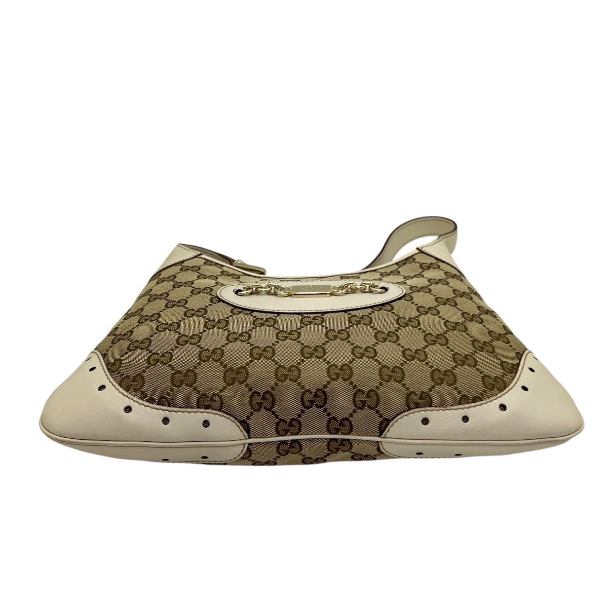 GUCCI BORSA A SPALLA IN TESSUTO GG E PELLE