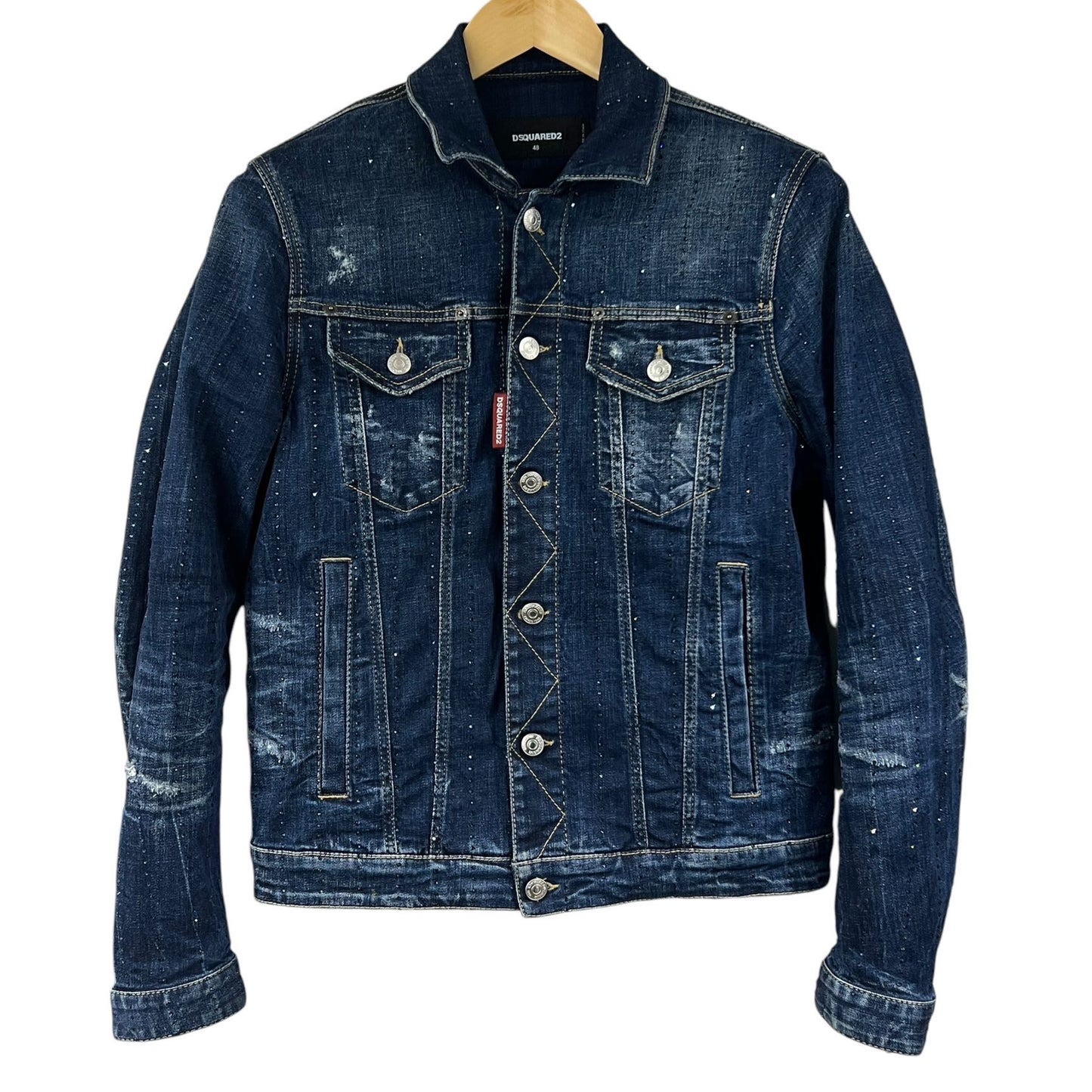 DSQUARED2 GIACCA DENIM CON CRISTALLI TG 48 (M)