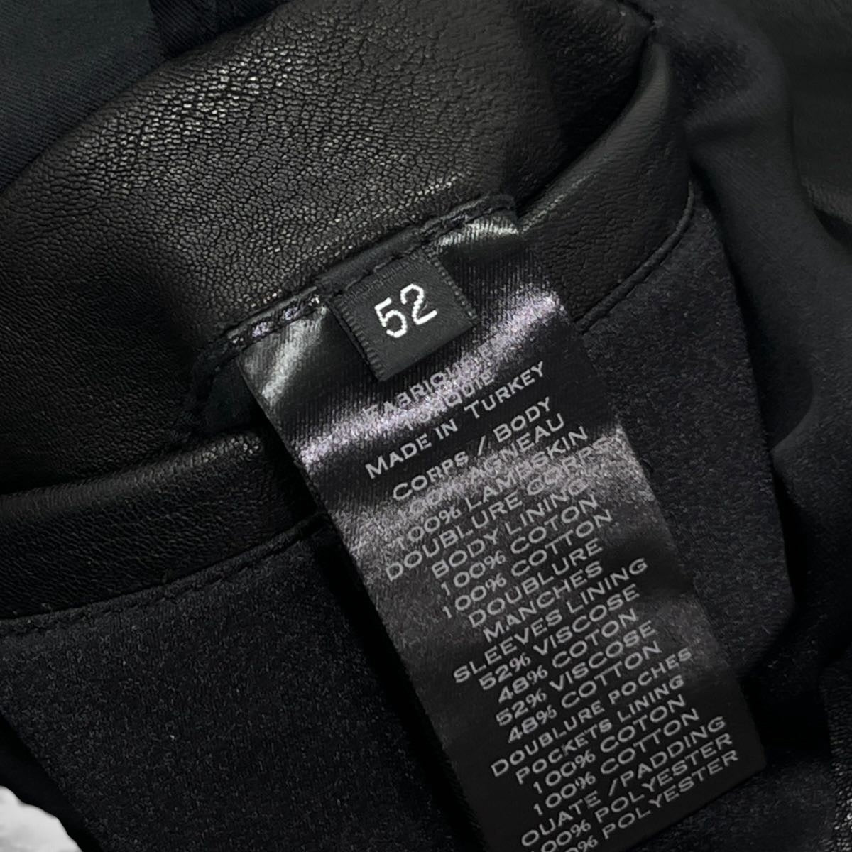 Balmain giacca biker in pelle di agnello tg 52