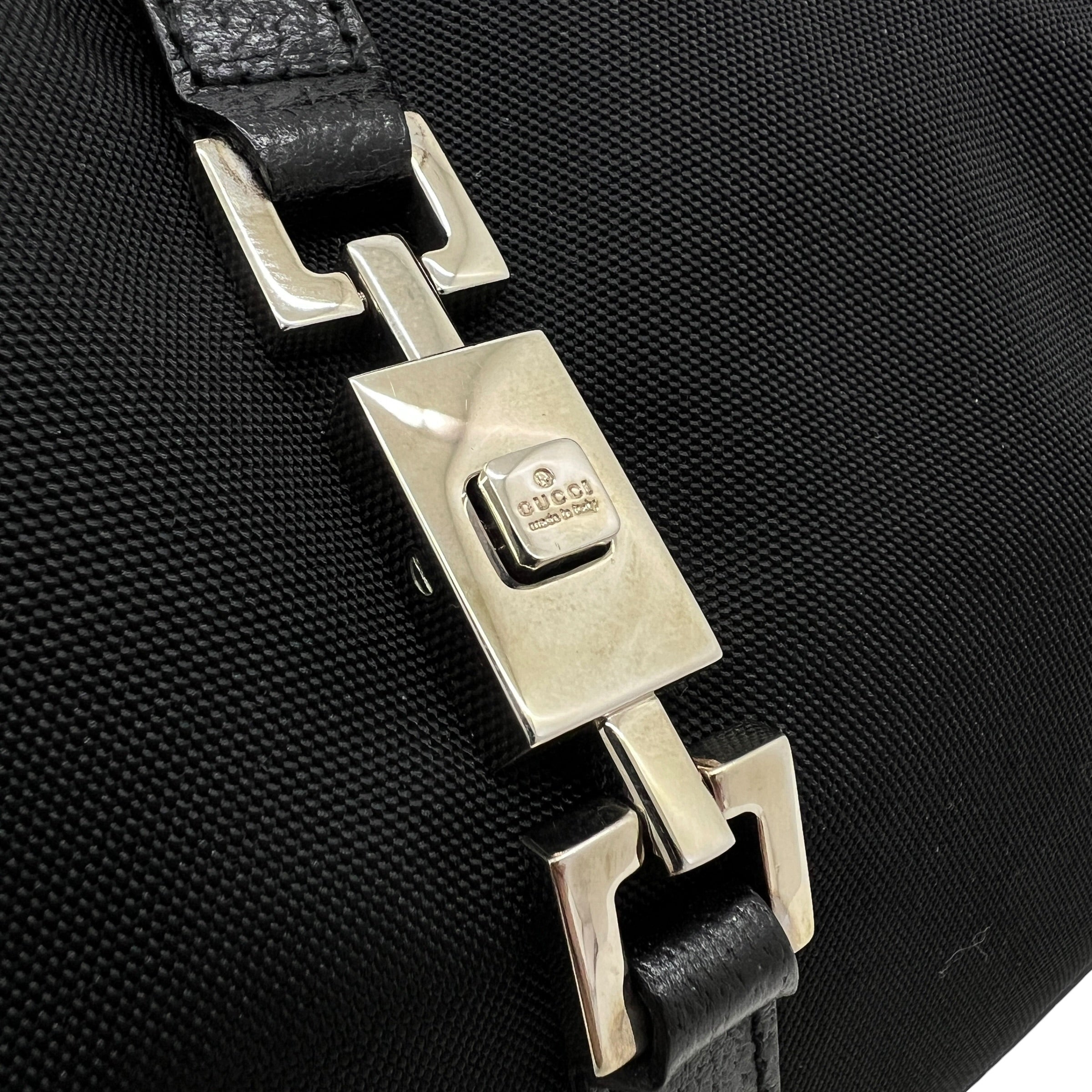 Jackie borsa piccola in pelle e tessuto